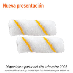 Bolsa c/2 felpas p/mini rodillo de poliéster 4'x3/8', TRUPER