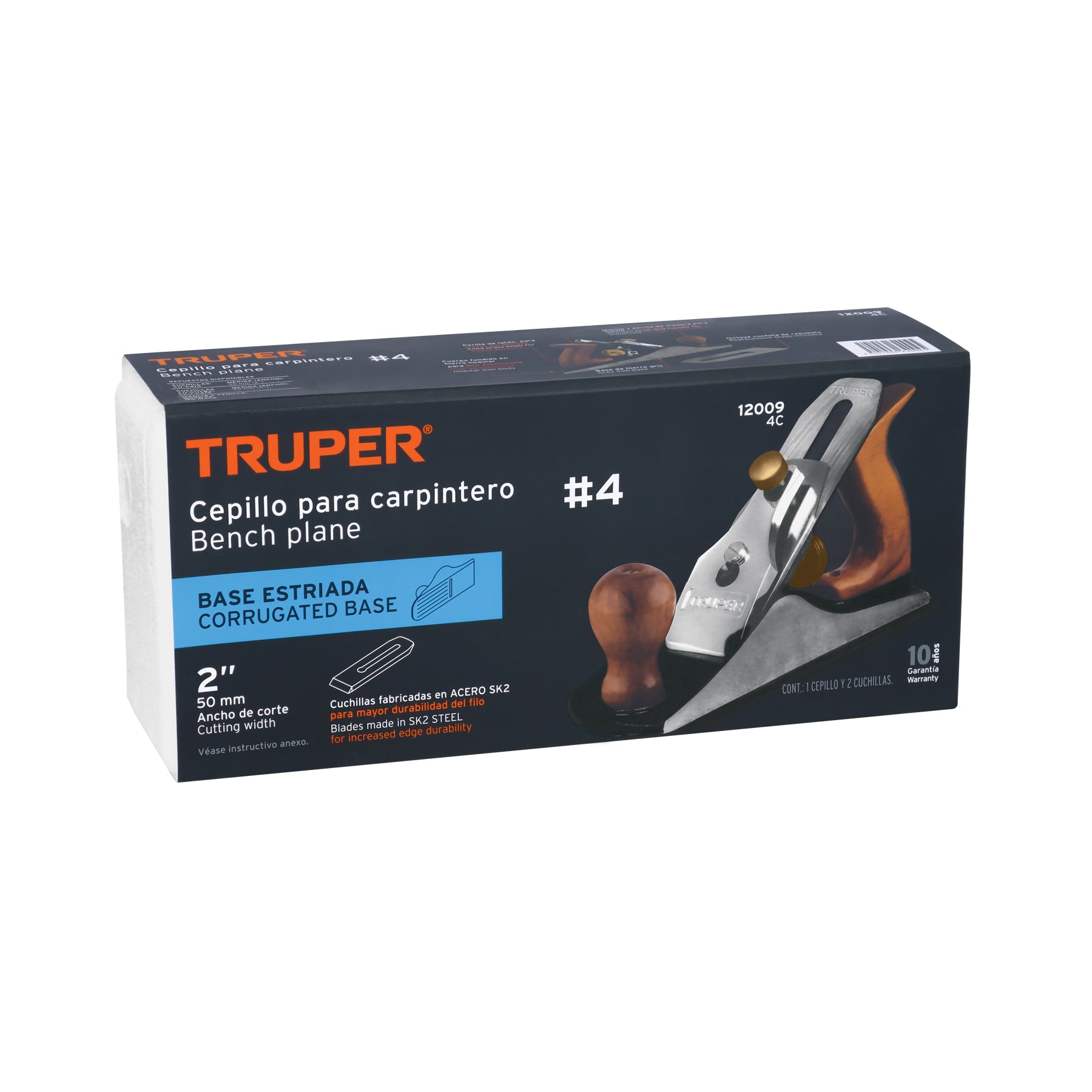 Cepillo para carpintero 4 base estriada, TRUPER