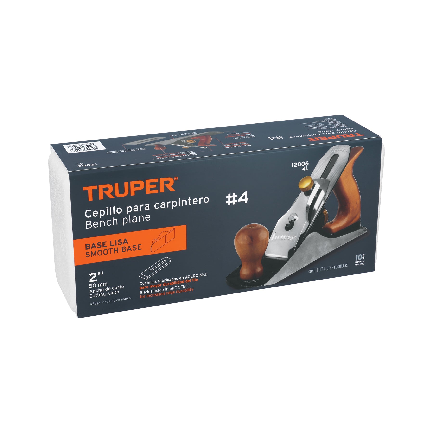 Cepillo para carpintero 4 base lisa, TRUPER