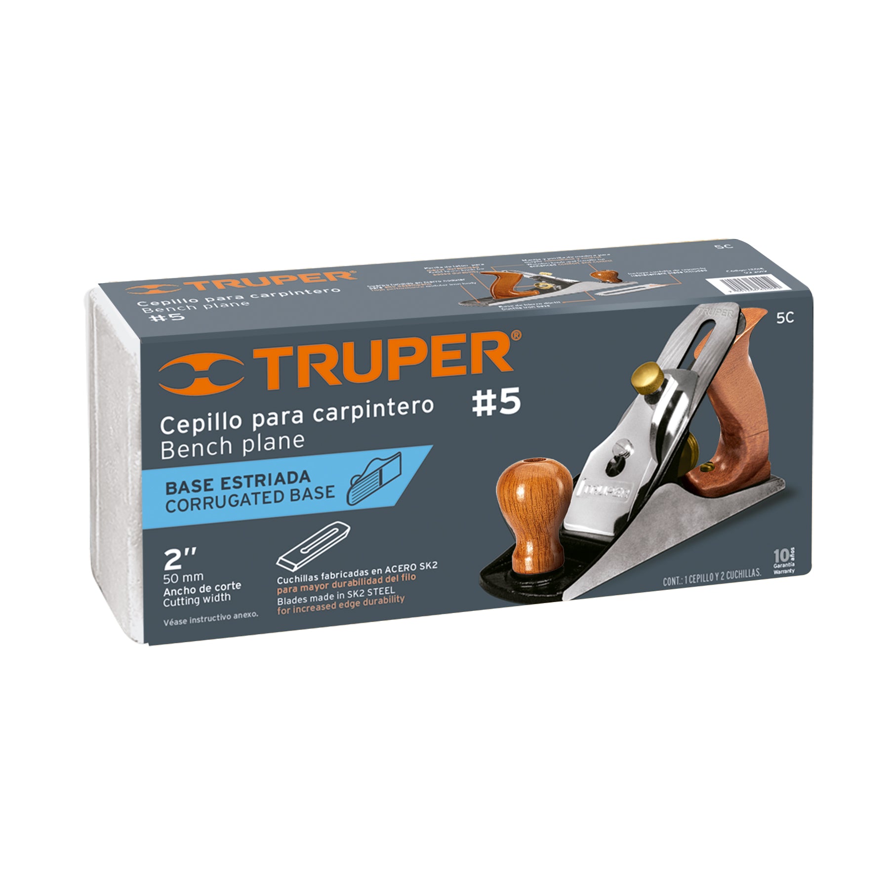 Cepillo para carpintero 5 base estriada, TRUPER