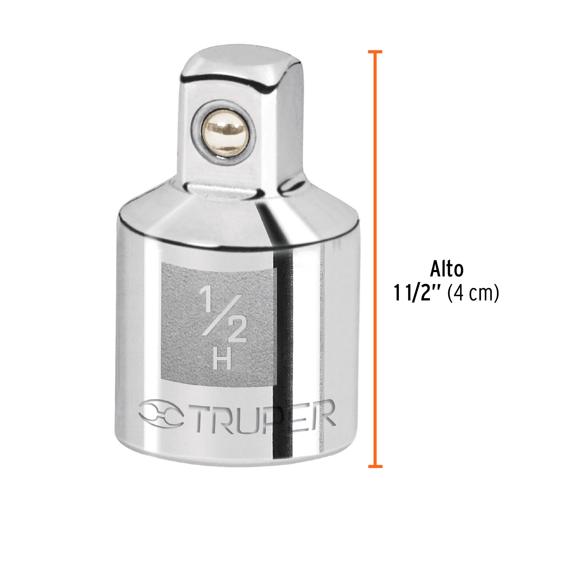 Adaptador para matraca de cuadro 1/2" a cuadro 3/8", TRUPER