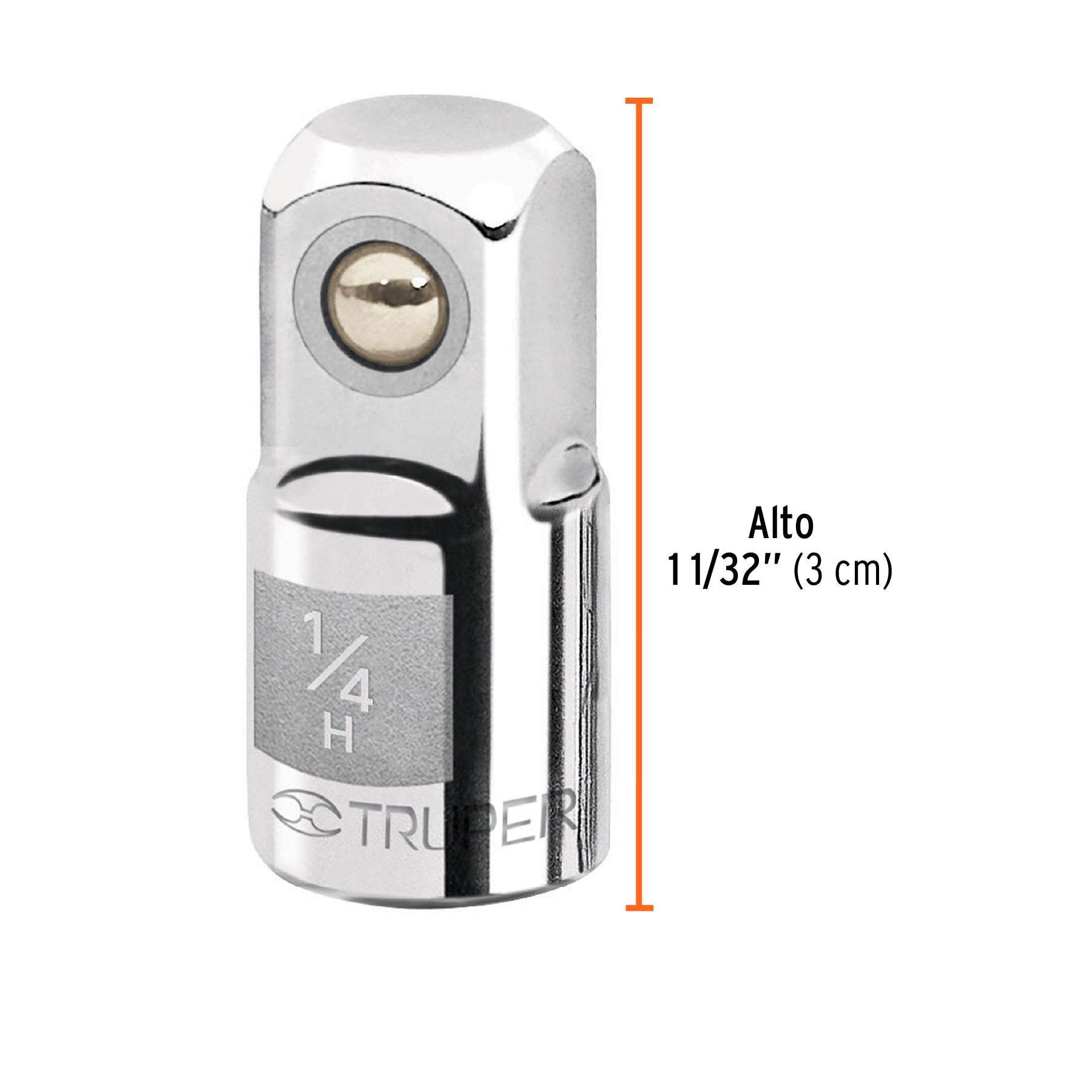Adaptador para matraca de cuadro 1/4" a cuadro 3/8", TRUPER