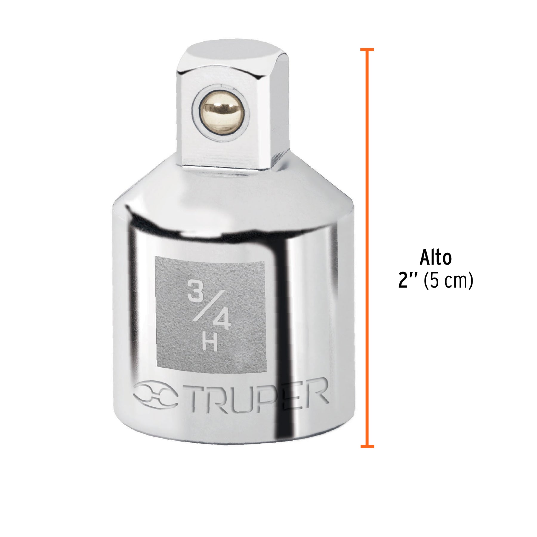 Adaptador para matraca de cuadro 3/4" a cuadro 1/2", TRUPER