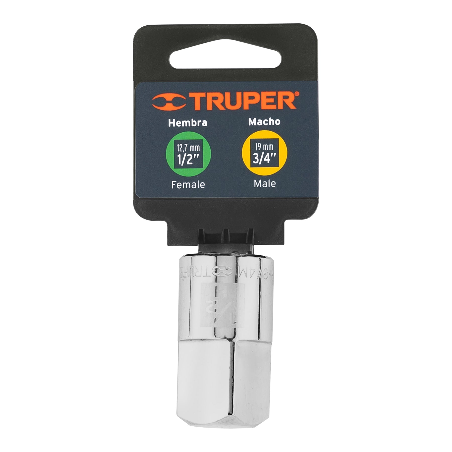 Adaptador para matraca de cuadro 1/2" a cuadro 3/4", TRUPER