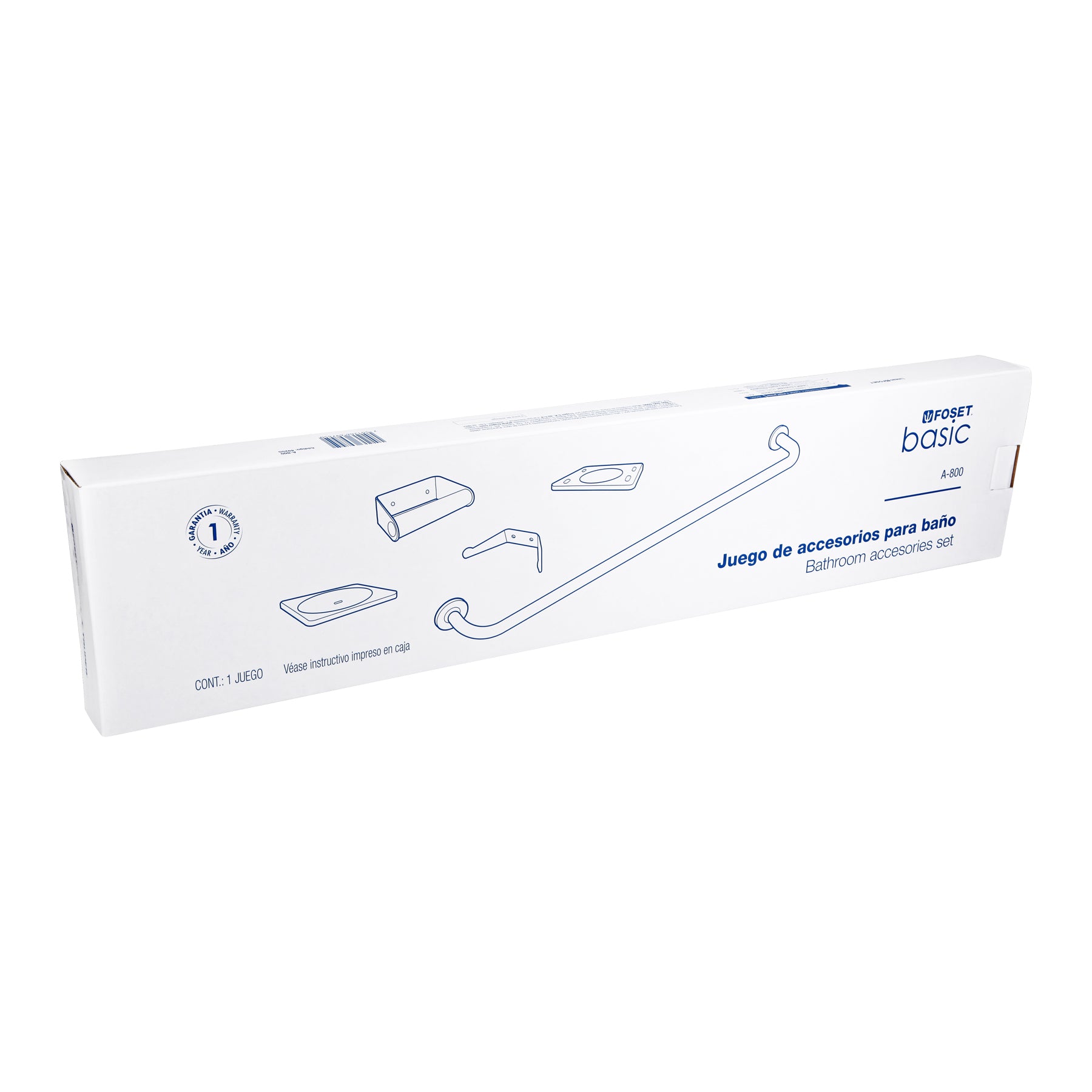 Juego de 5 accesorios para baño, acero inoxidable, BASIC
