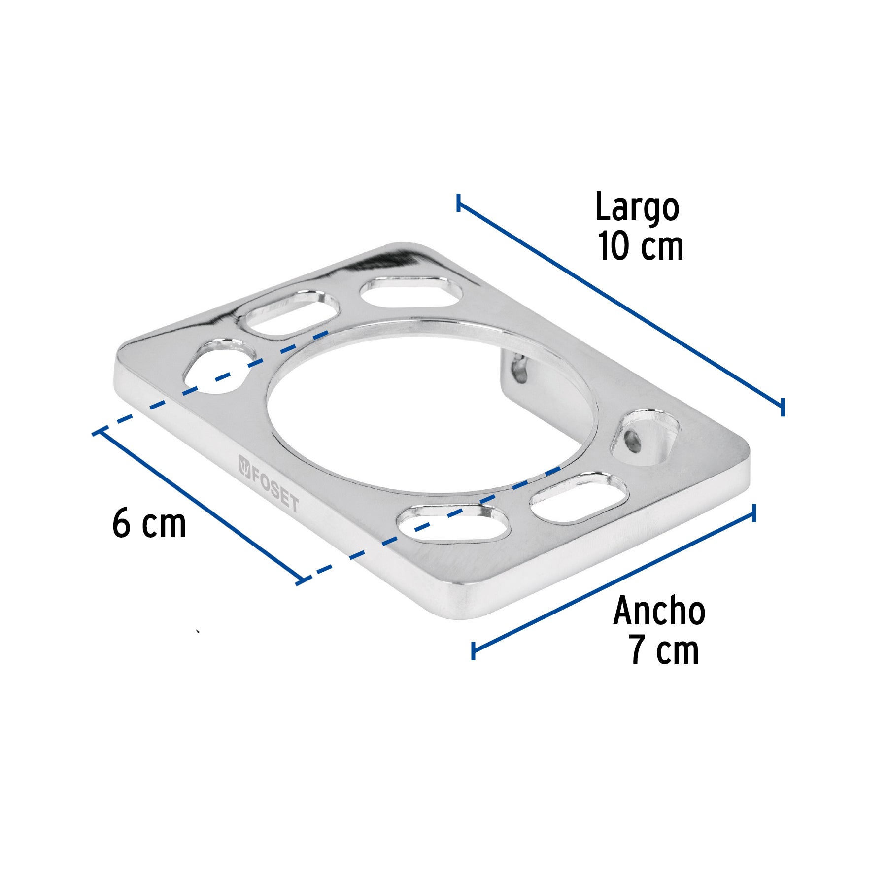Portavaso cepillero, metálico, cromo, BASIC