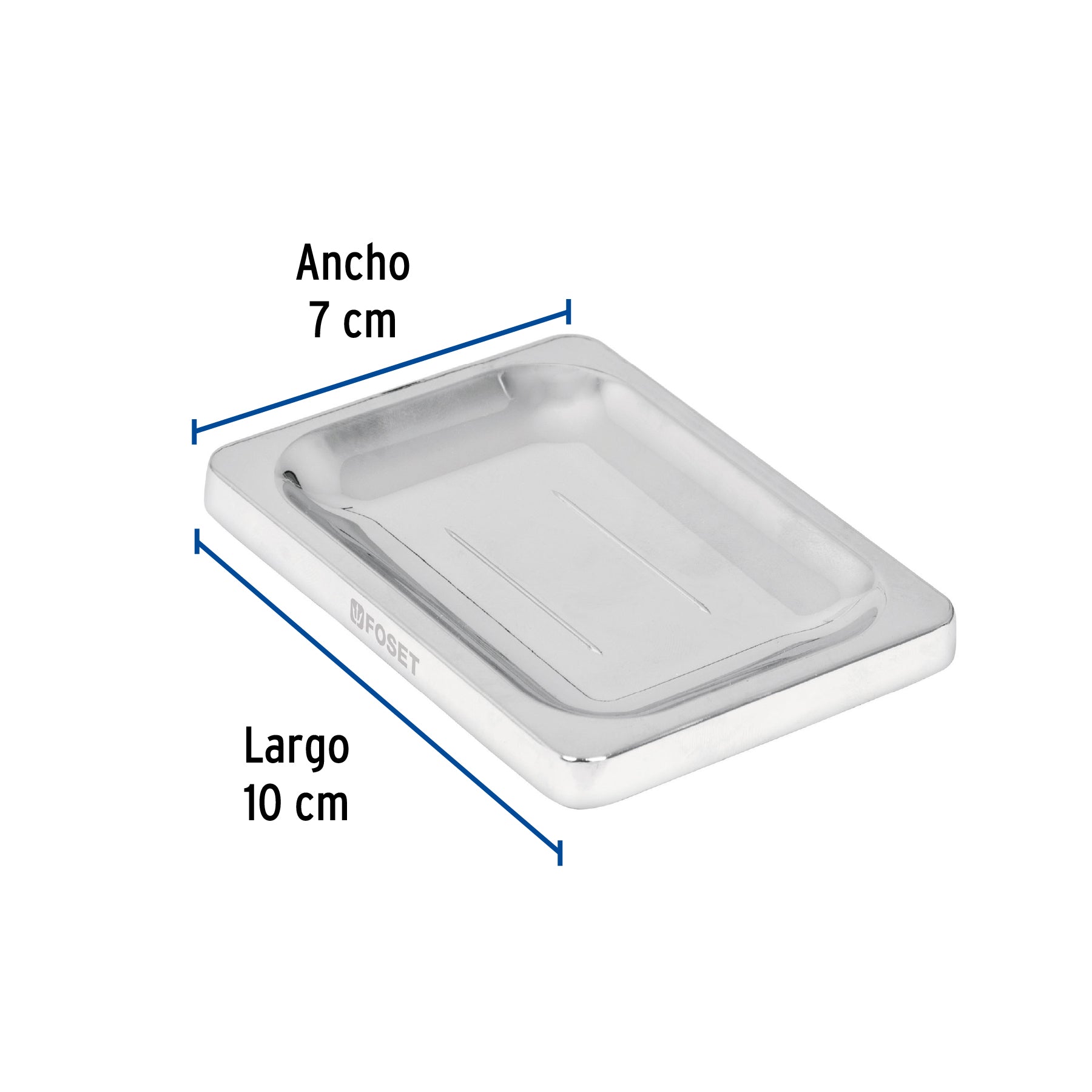 Jabonera metálica, cromo, BASIC