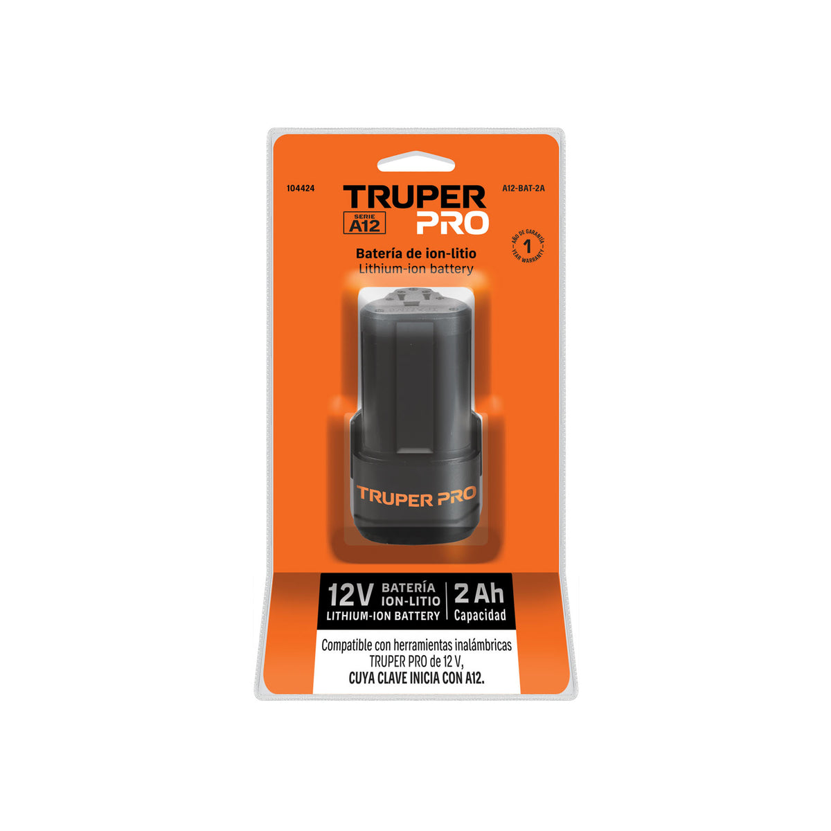 Batería ion litio, 12 V, 2 Ah, TRUPER PRO