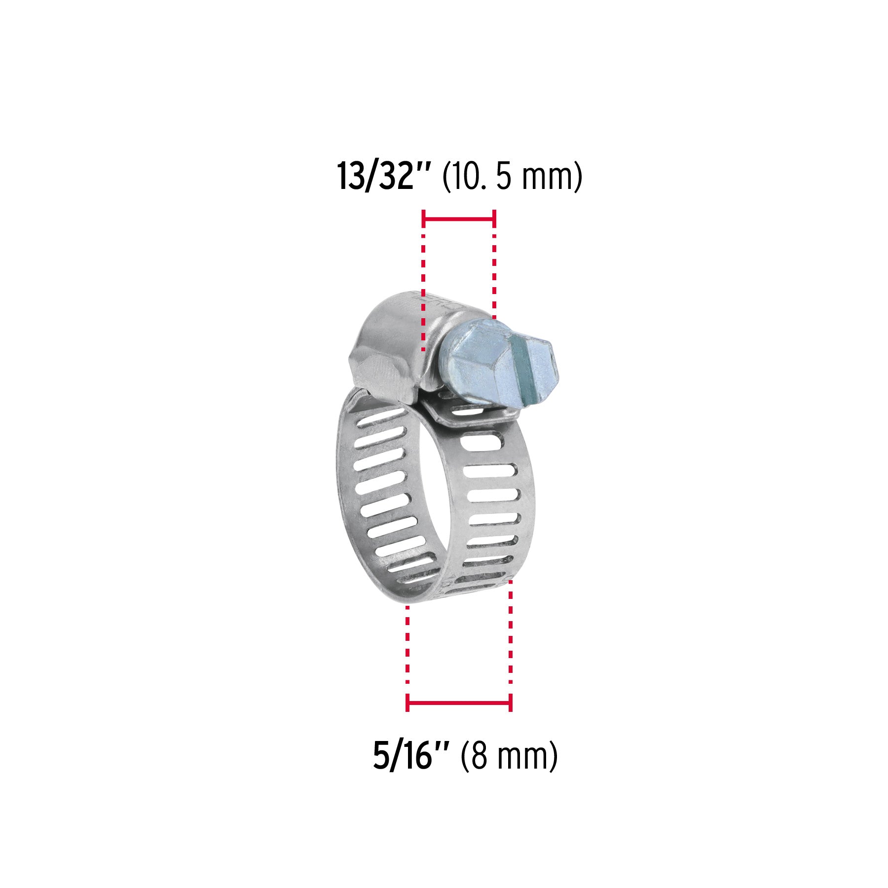 Bolsa con 10 abrazaderas mini sin fin #4, 3/8 - 5/8", FIERO