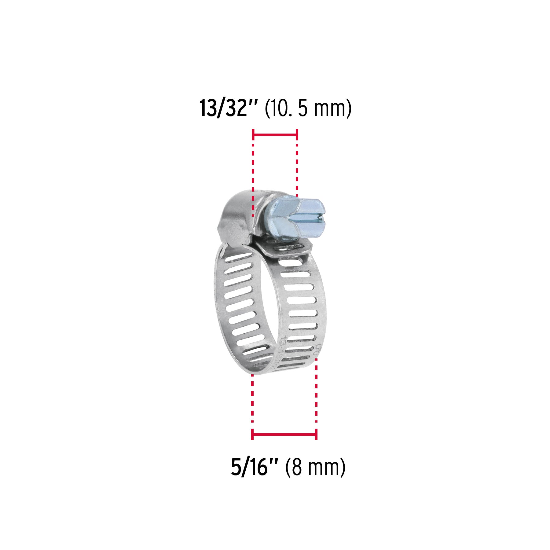 Bolsa con 10 abrazaderas mini, sin fin #6, 1/2 - 3/4", FIERO