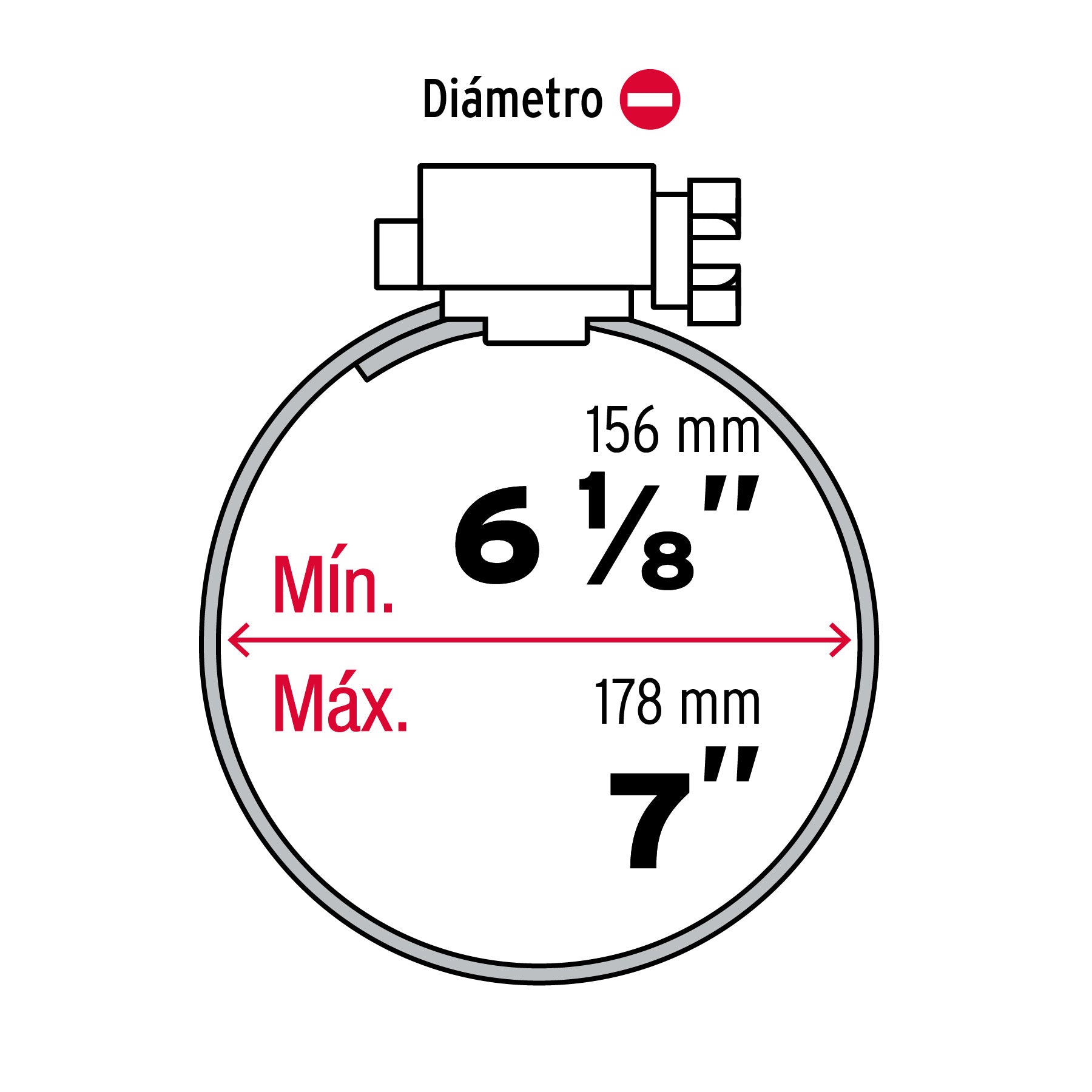 Bolsa con 5 abrazaderas sin fin #104, 6-1/8 - 7", FIERO