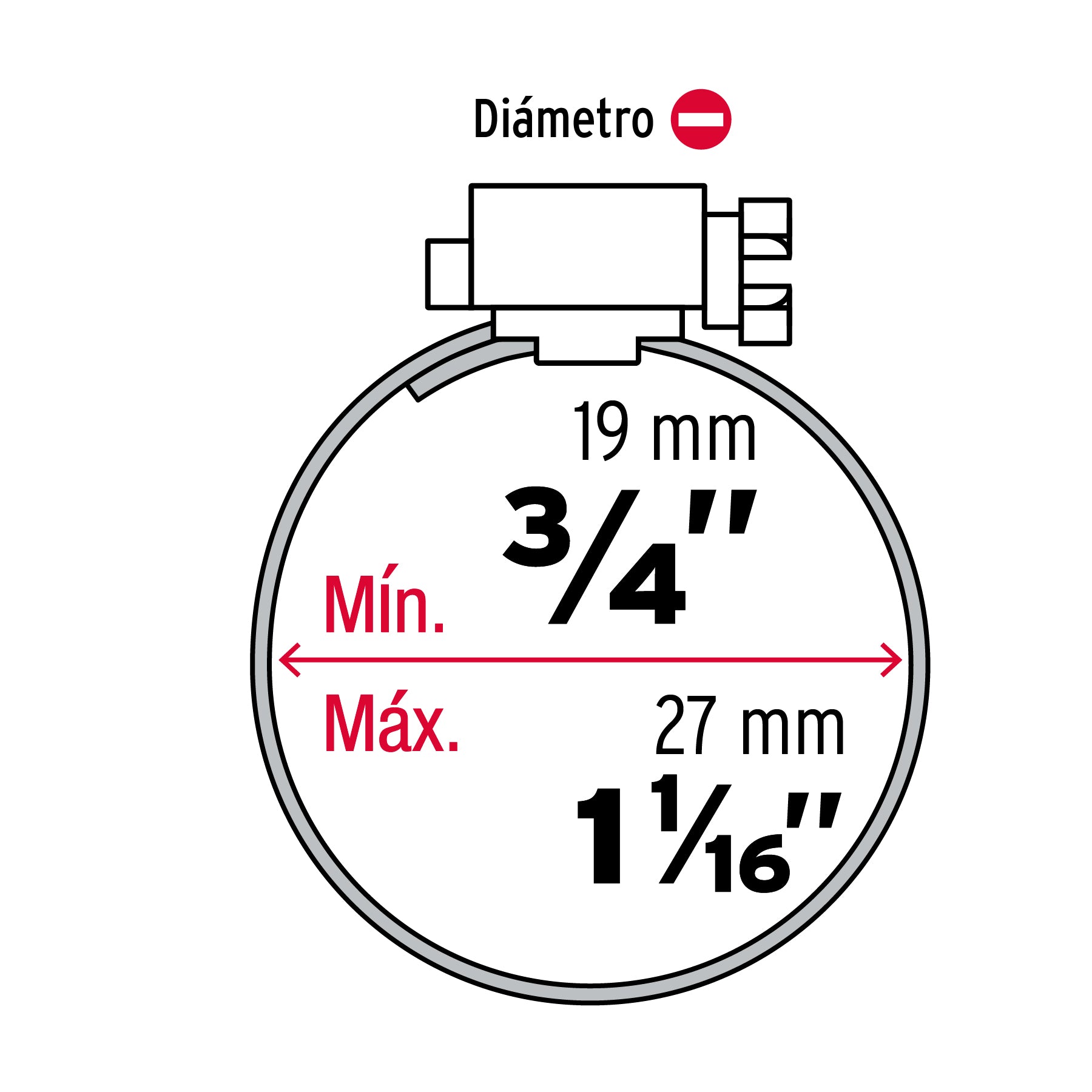 Bolsa con 10 abrazaderas sin fin #10, 3/4 - 1-1/16", FIERO