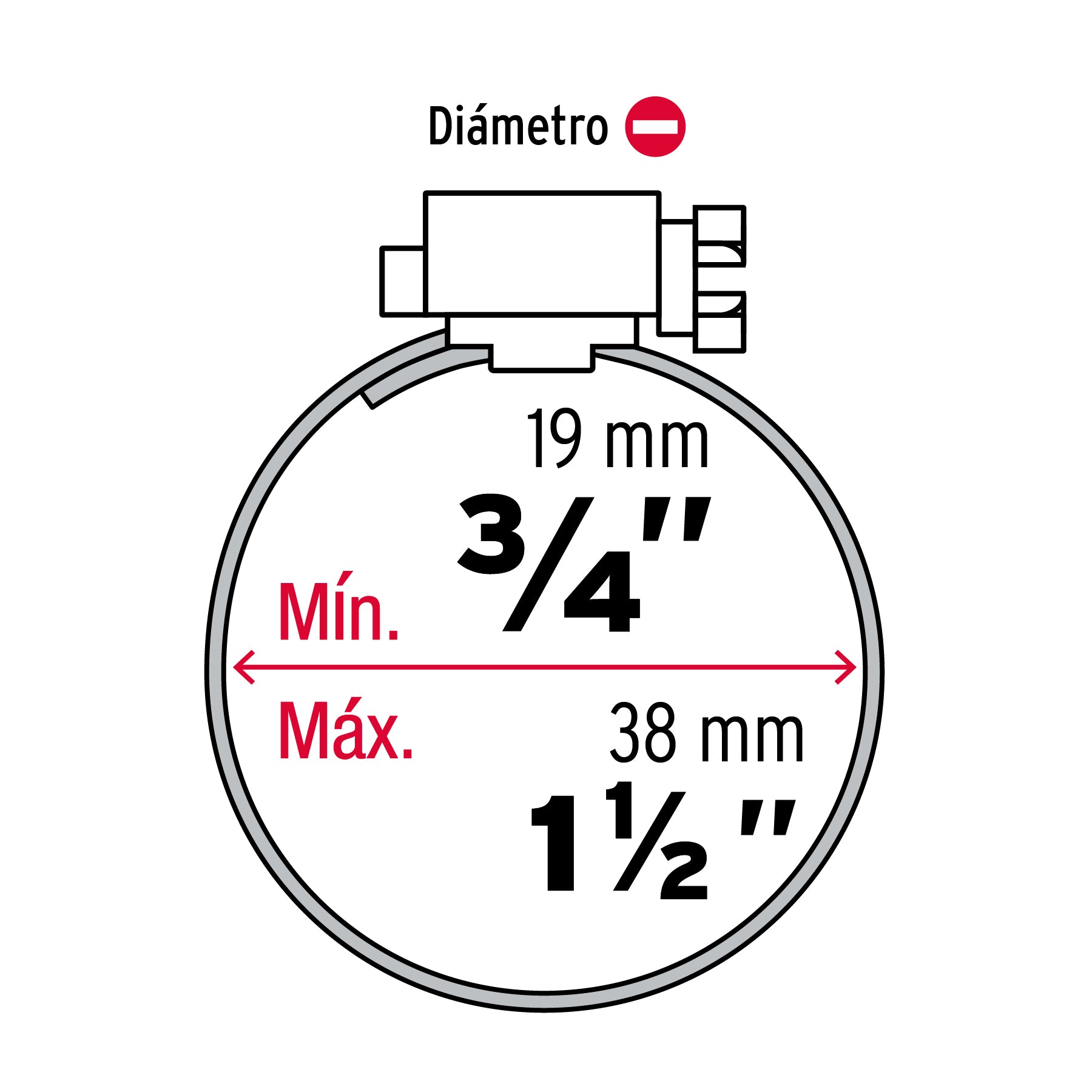 Bolsa con 10 abrazaderas sin fin #16, 3/4 - 1-1/2", FIERO