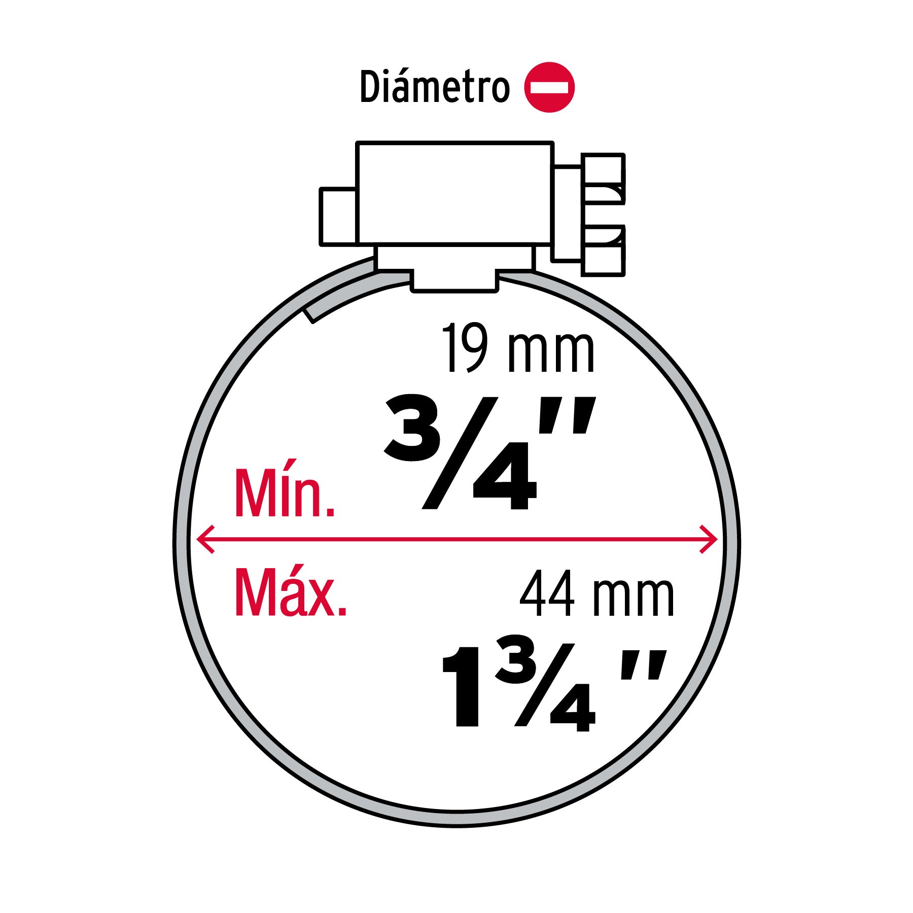 Bolsa con 10 abrazaderas sin fin #20, 3/4 - 1-3/4", FIERO