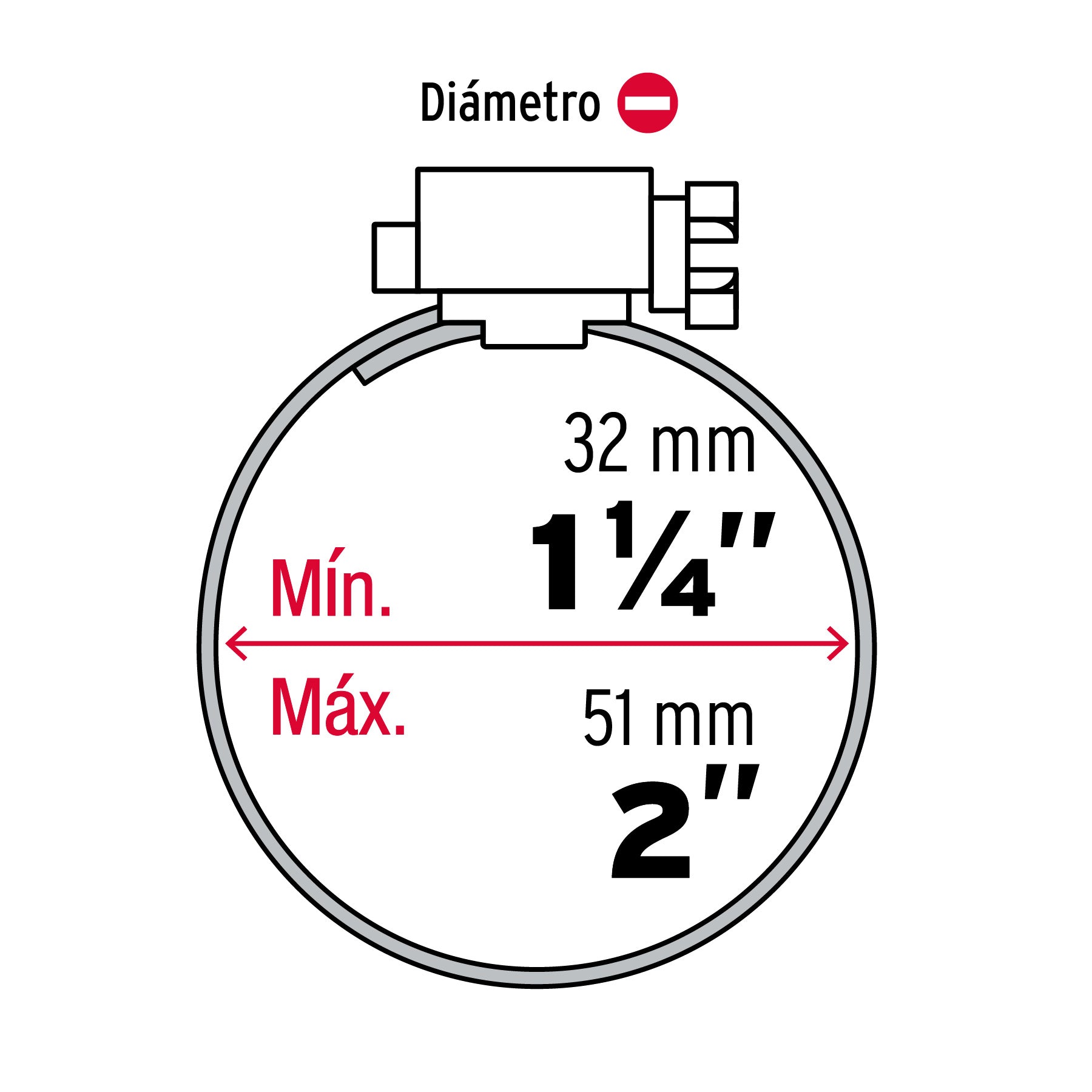 Bolsa con 10 abrazaderas sin fin #24, 1-1/4 - 2", FIERO