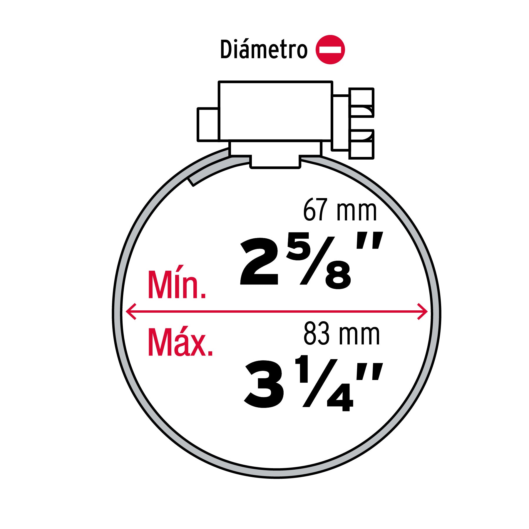 Bolsa con 5 abrazaderas sin fin #44, 2-5/8 - 3-1/4", FIERO