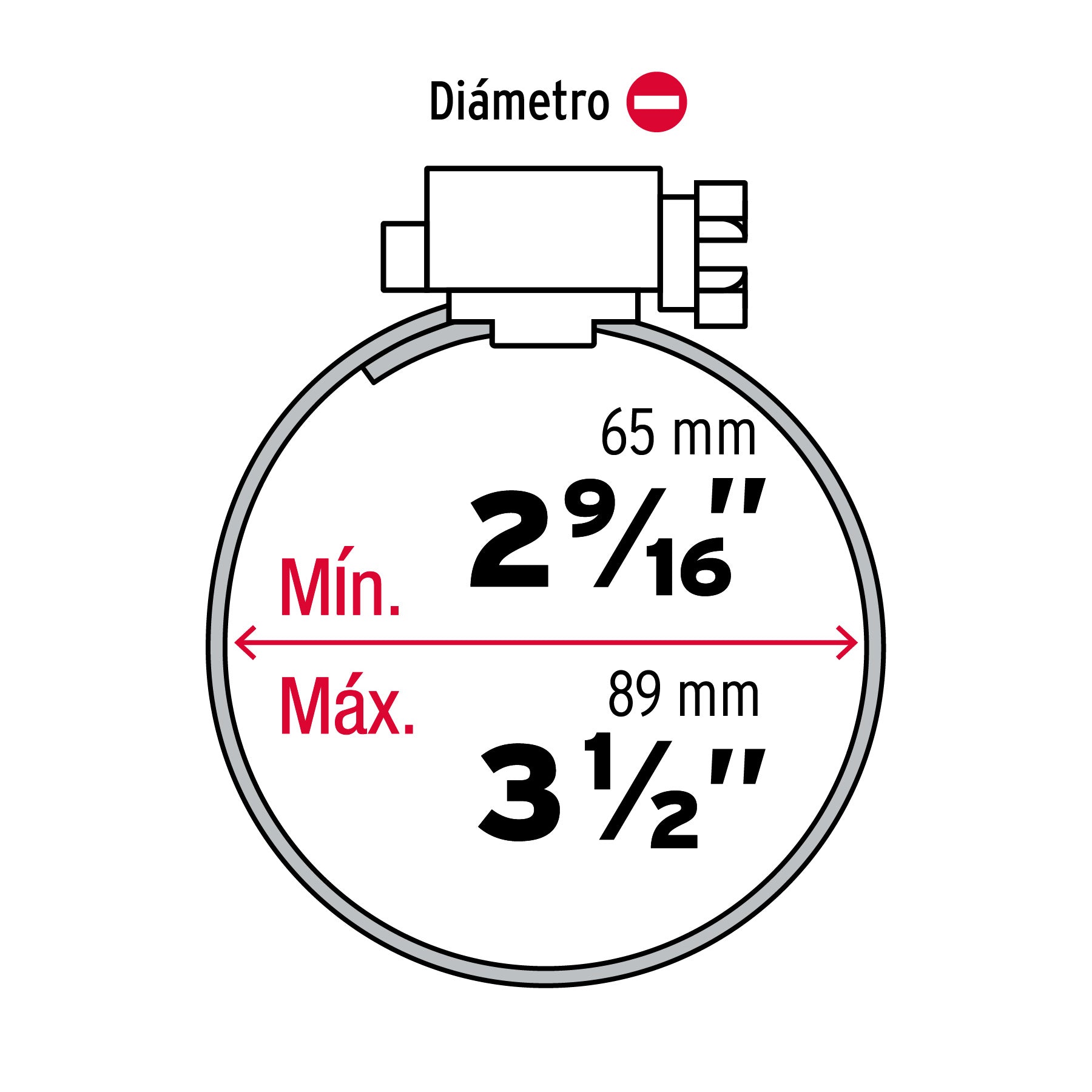Bolsa con 5 abrazaderas sin fin #48, 2-9/16 - 3-1/2", FIERO