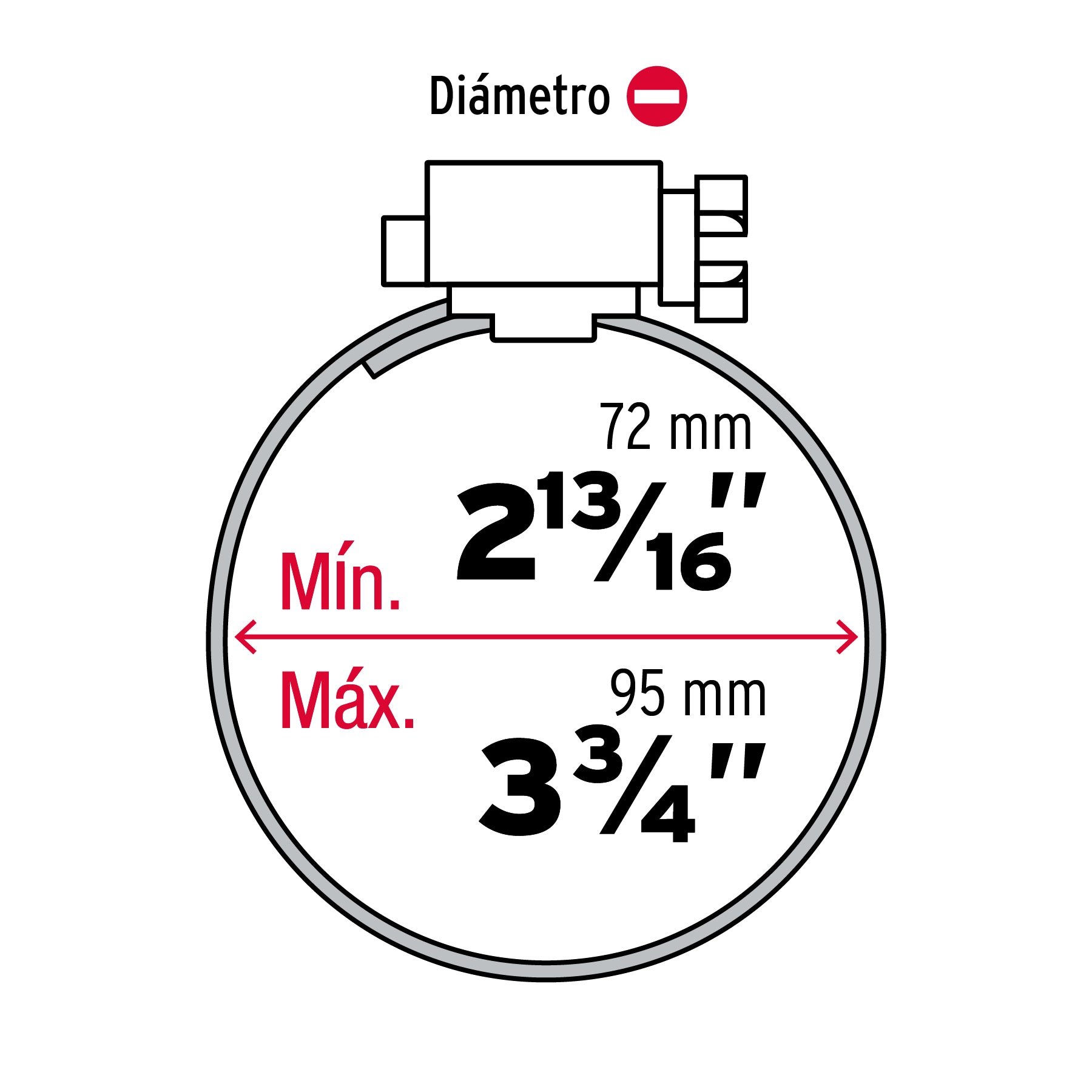 Bolsa con 5 abrazaderas sin fin #52, 2-13/16 - 3-3/4", FIERO