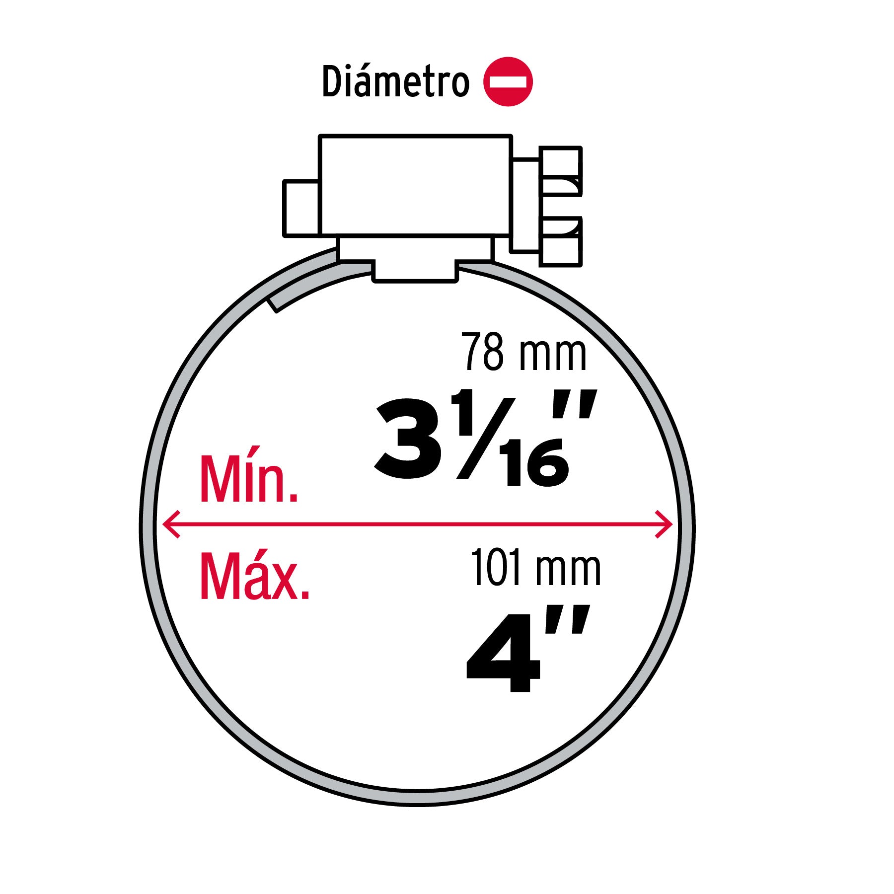 Bolsa con 5 abrazaderas sin fin #56, 3-1/16 - 4", FIERO