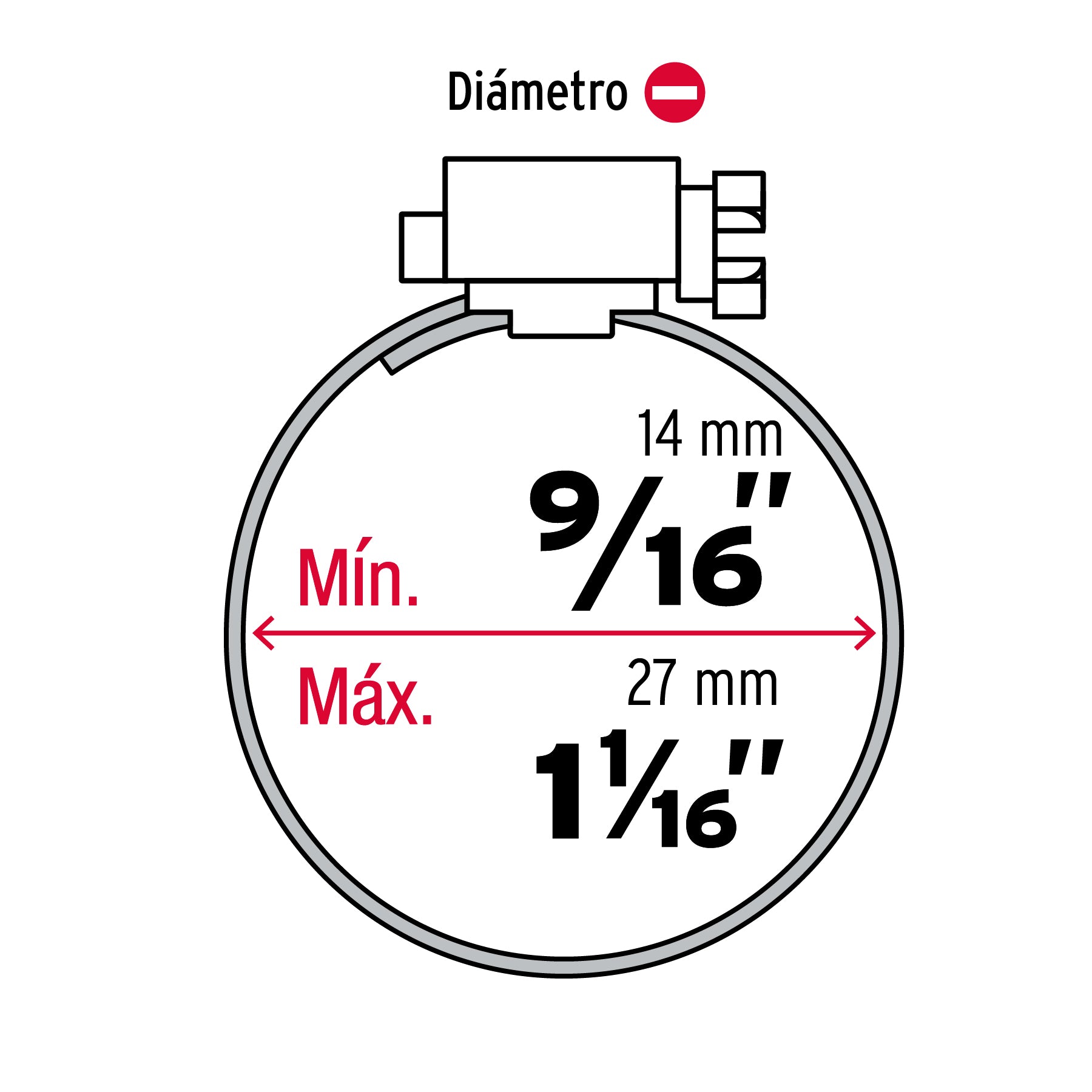 Bolsa con 10 abrazaderas sin fin #7, 9/16 - 1-1/16", FIERO