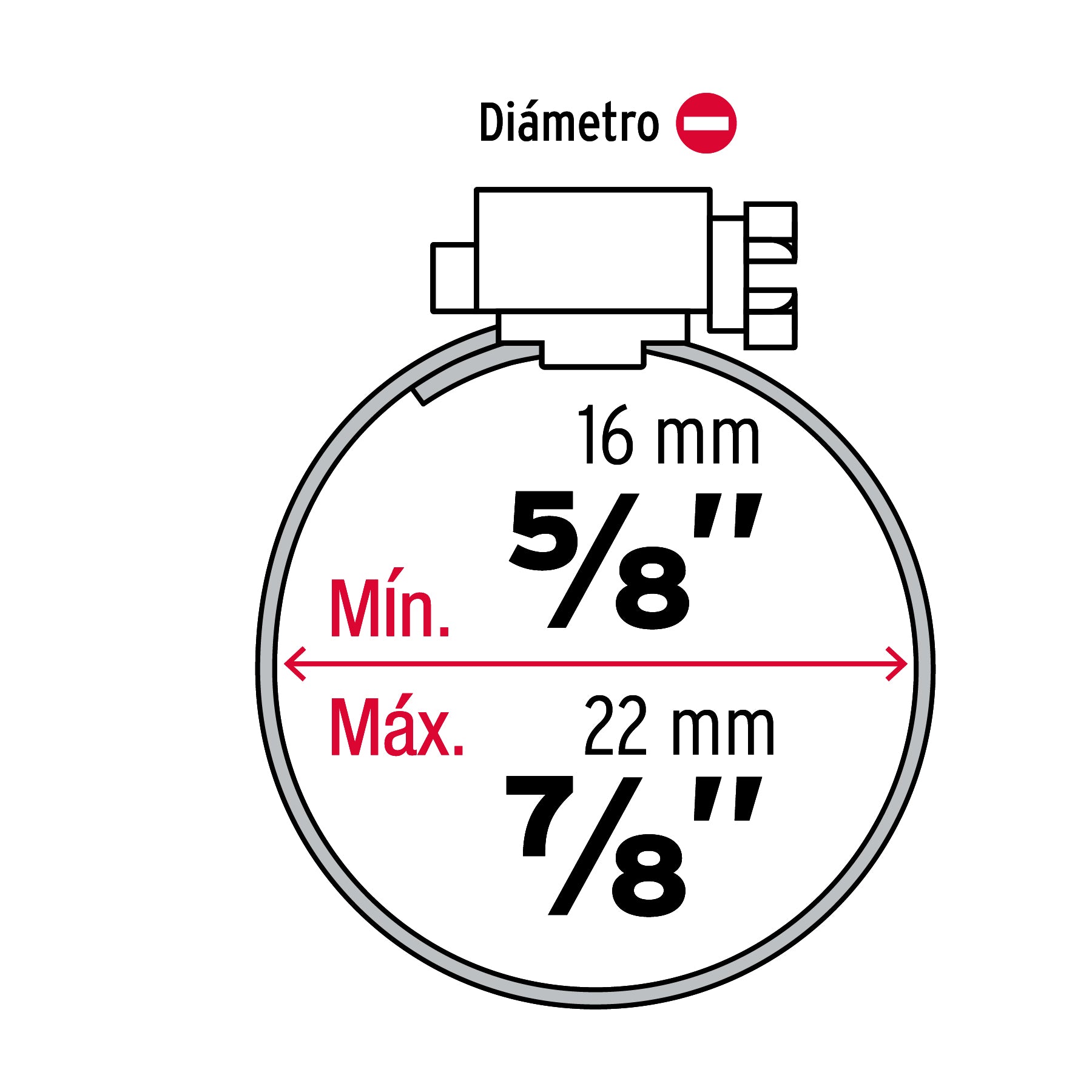 Bolsa con 10 abrazaderas sin fin # 8, 5/8 - 7/8", FIERO