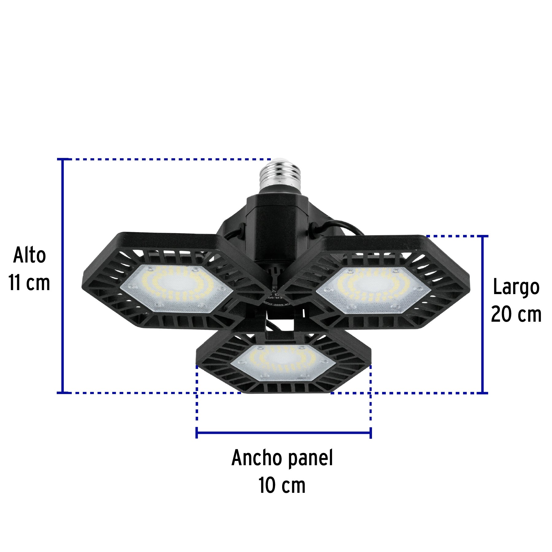 Luminario LED 50W 6500K con 3 paneles abatibles, VOLTECK