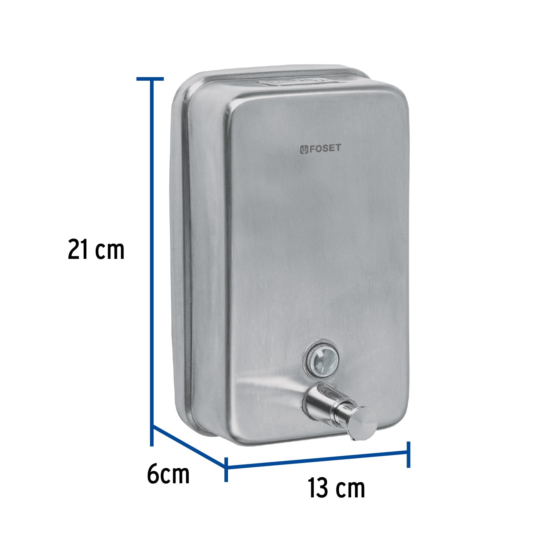 Dosificador de acero inox. para jabón líquido, FOSET