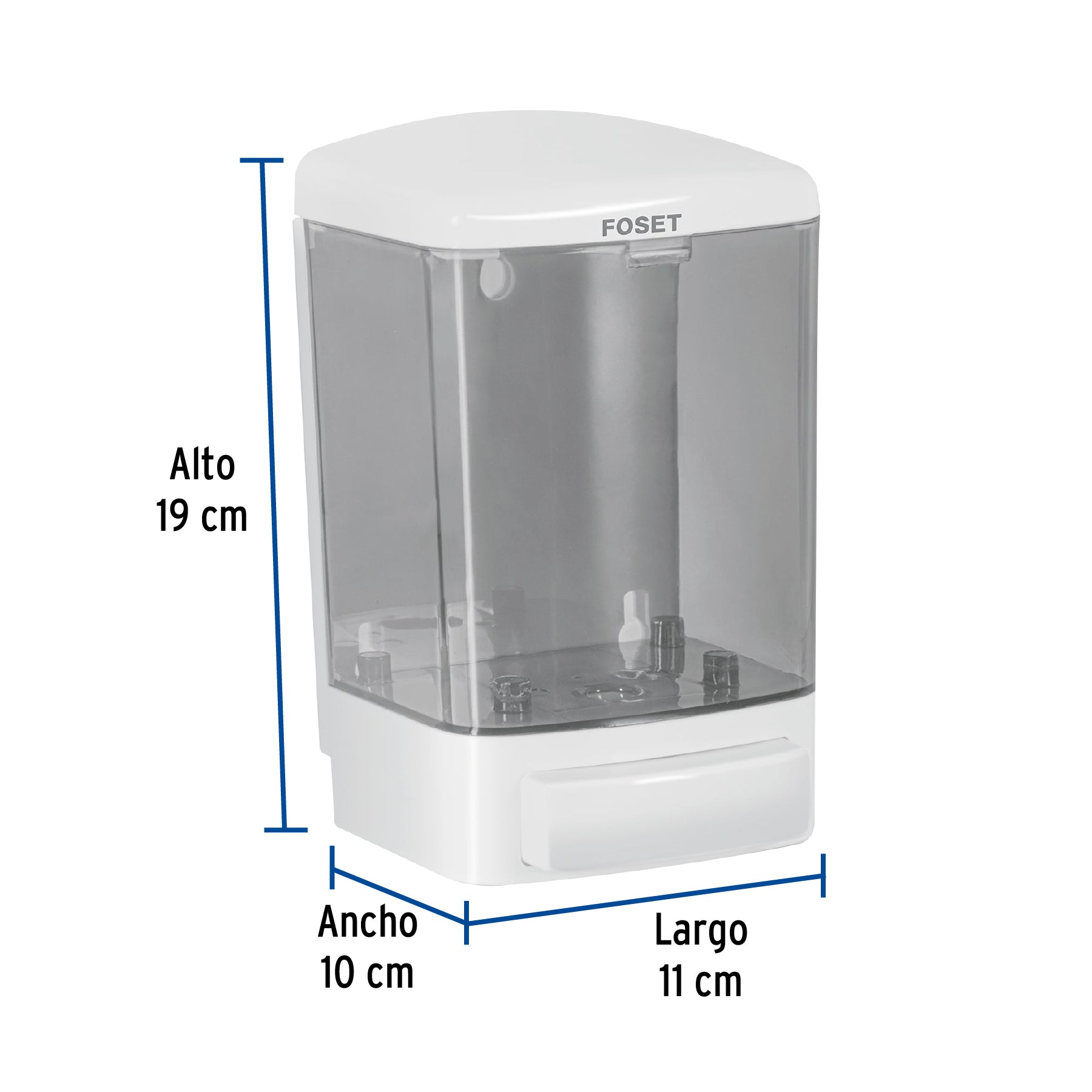 Dosificador para jabón líquido, blanco, FOSET BASIC