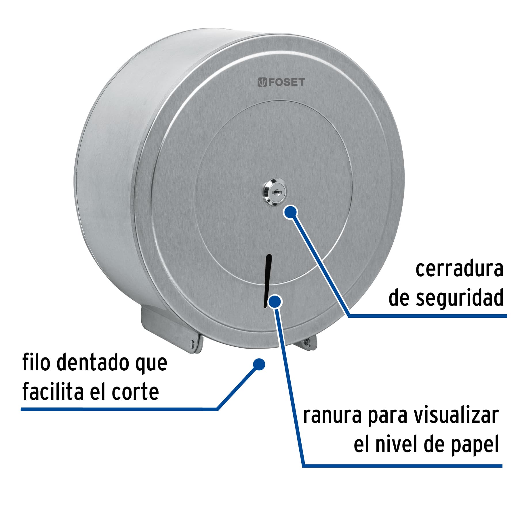 Portarrollo de acero inoxidable, FOSET