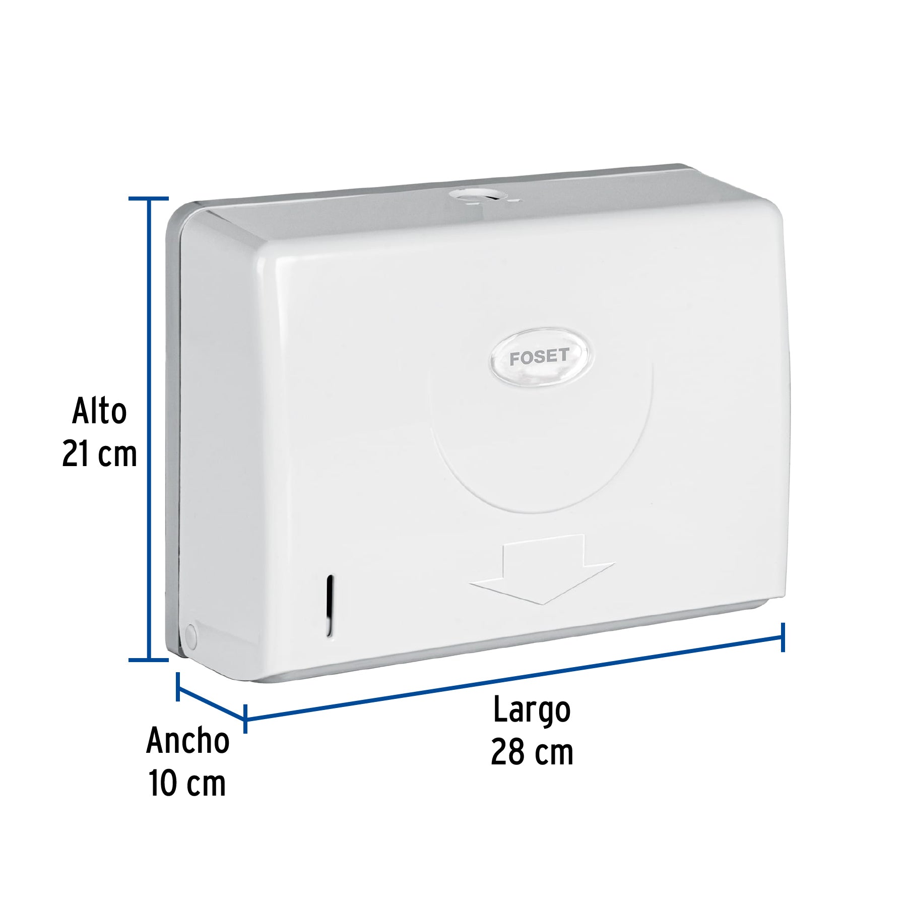 Dispensador chico para toallas de papel, blanco, FOSET BASIC