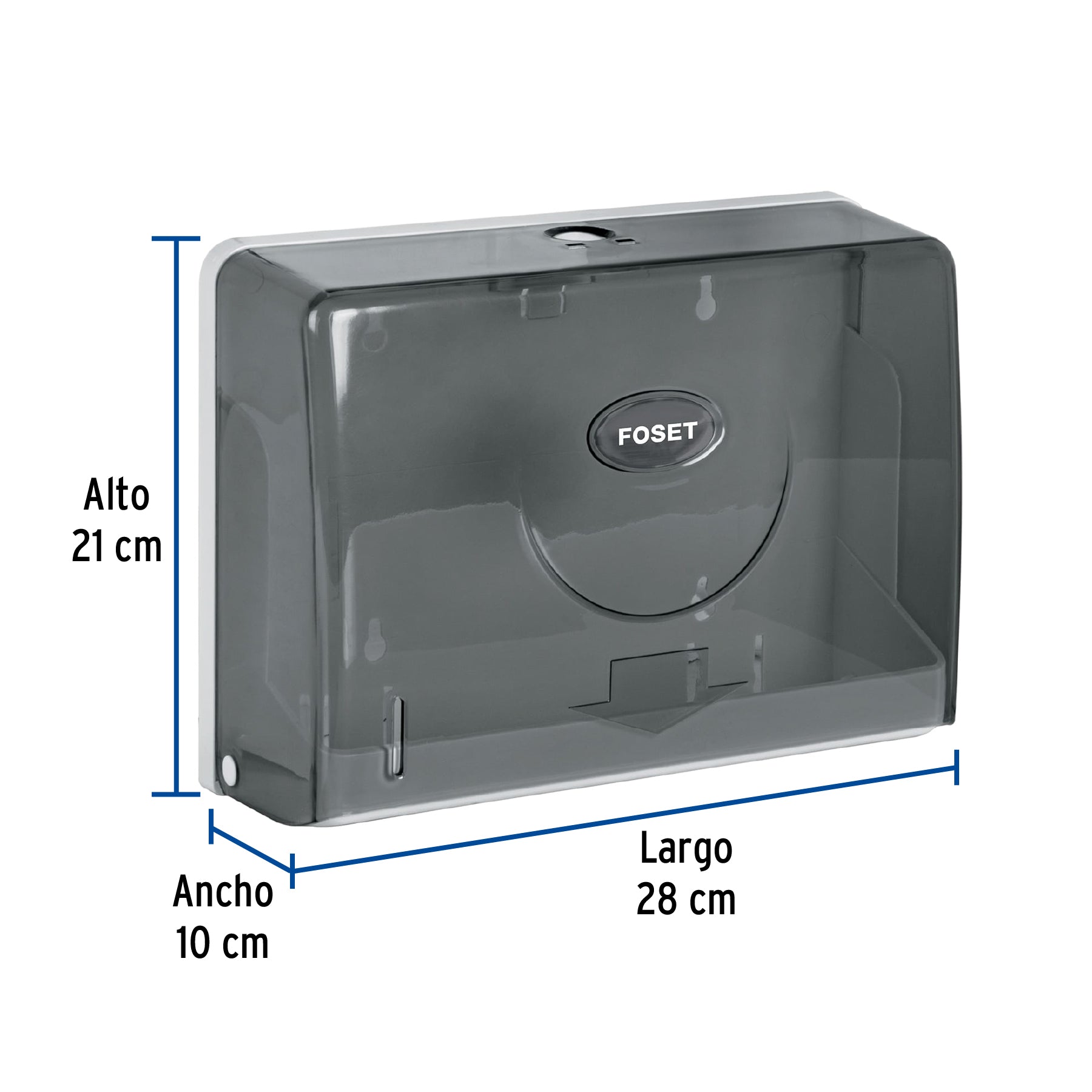Dispensador chico para toallas de papel, humo, FOSET BASIC