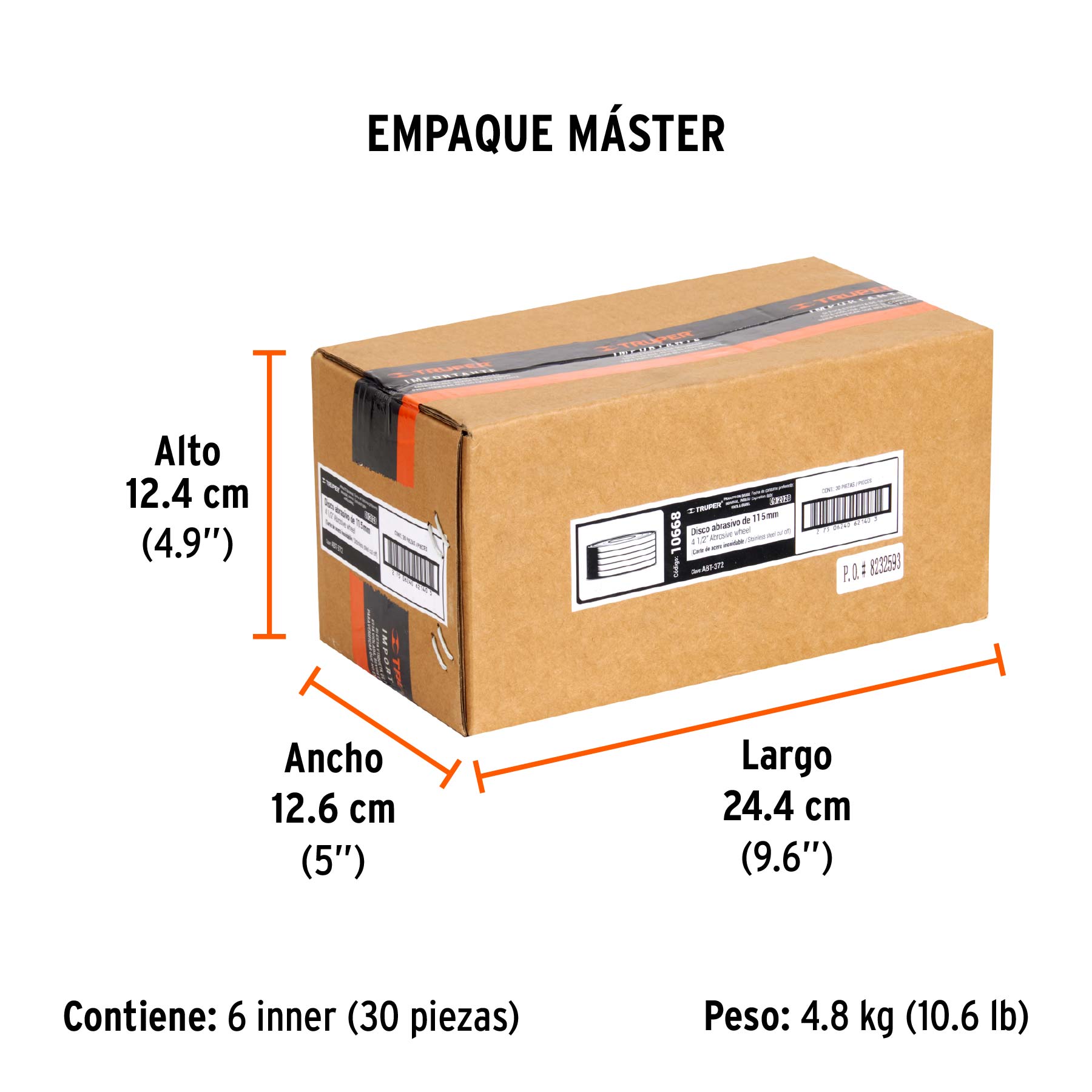 Disco Tipo 27 de 4-1/2" x 6.5 mm desbaste acero inoxidable - Empaque