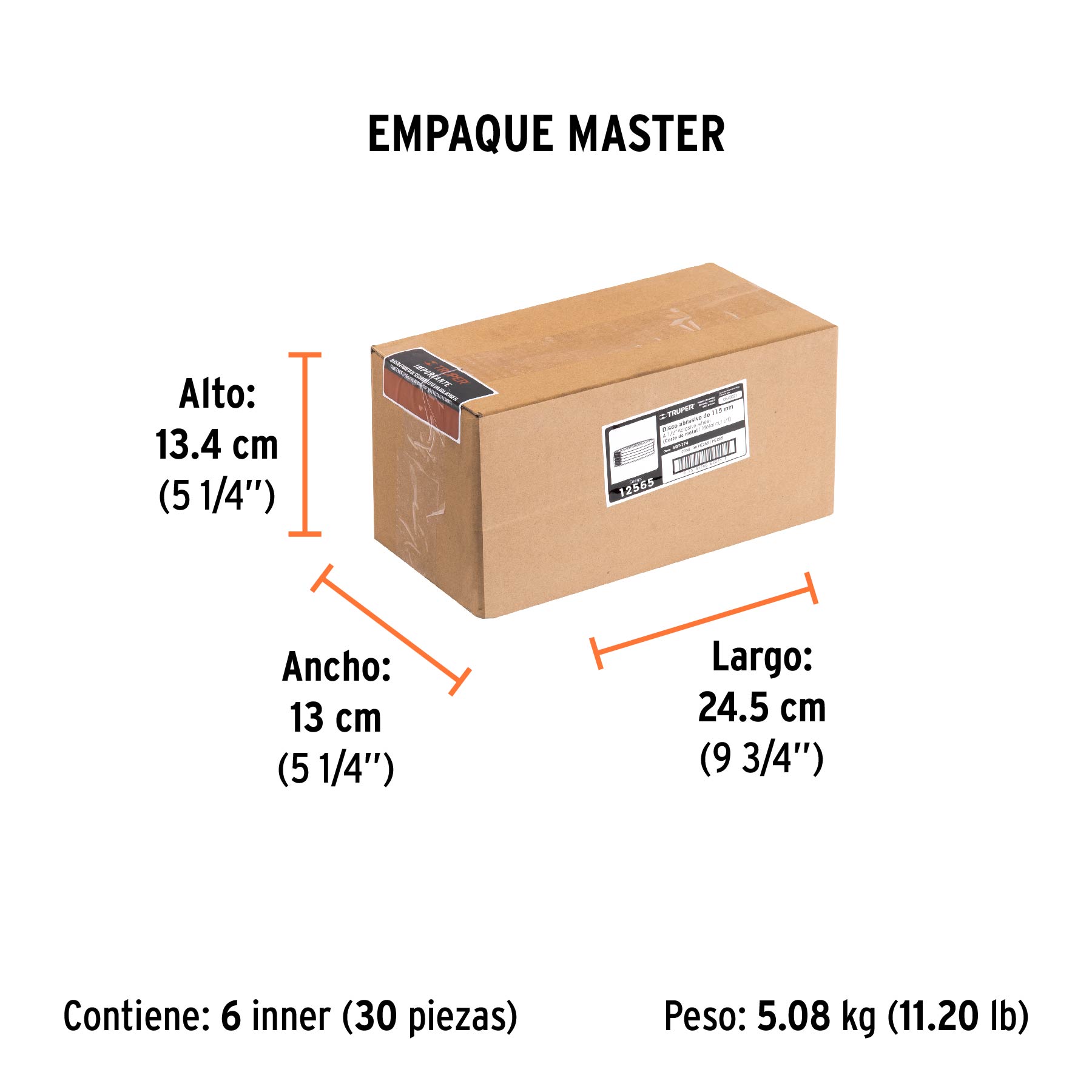 Disco Tipo 27 de 4-1/2" x 6.4 mm para desbaste de metal - Empaque