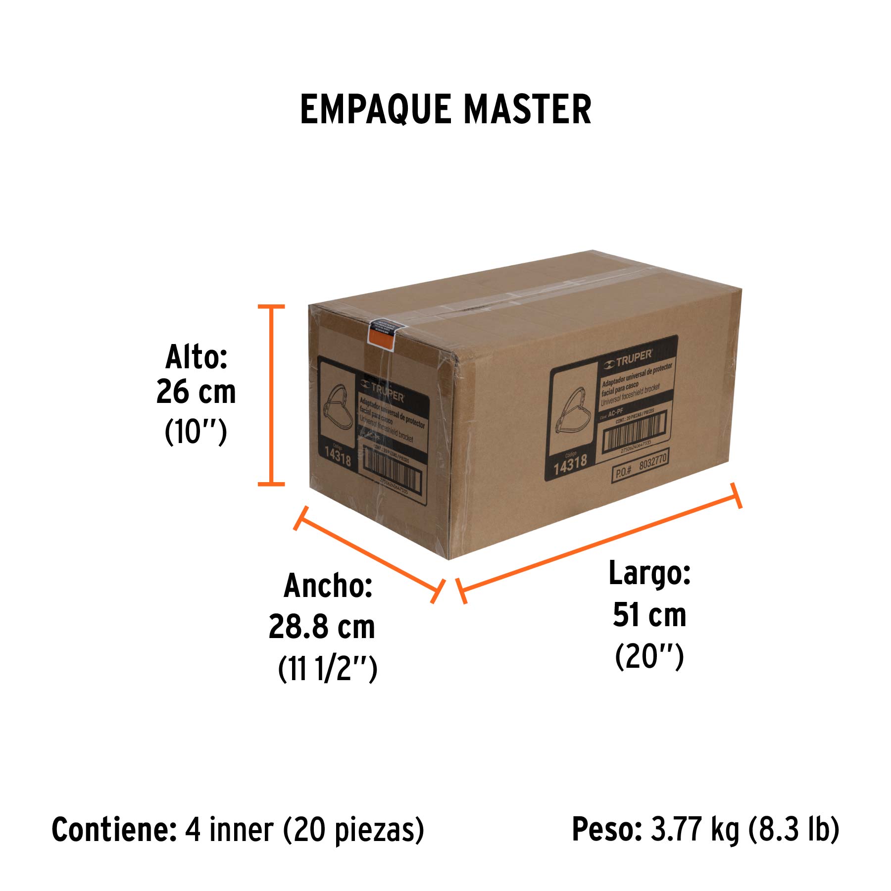 Adaptador de protector facial para casco, TRUPER - Empaque