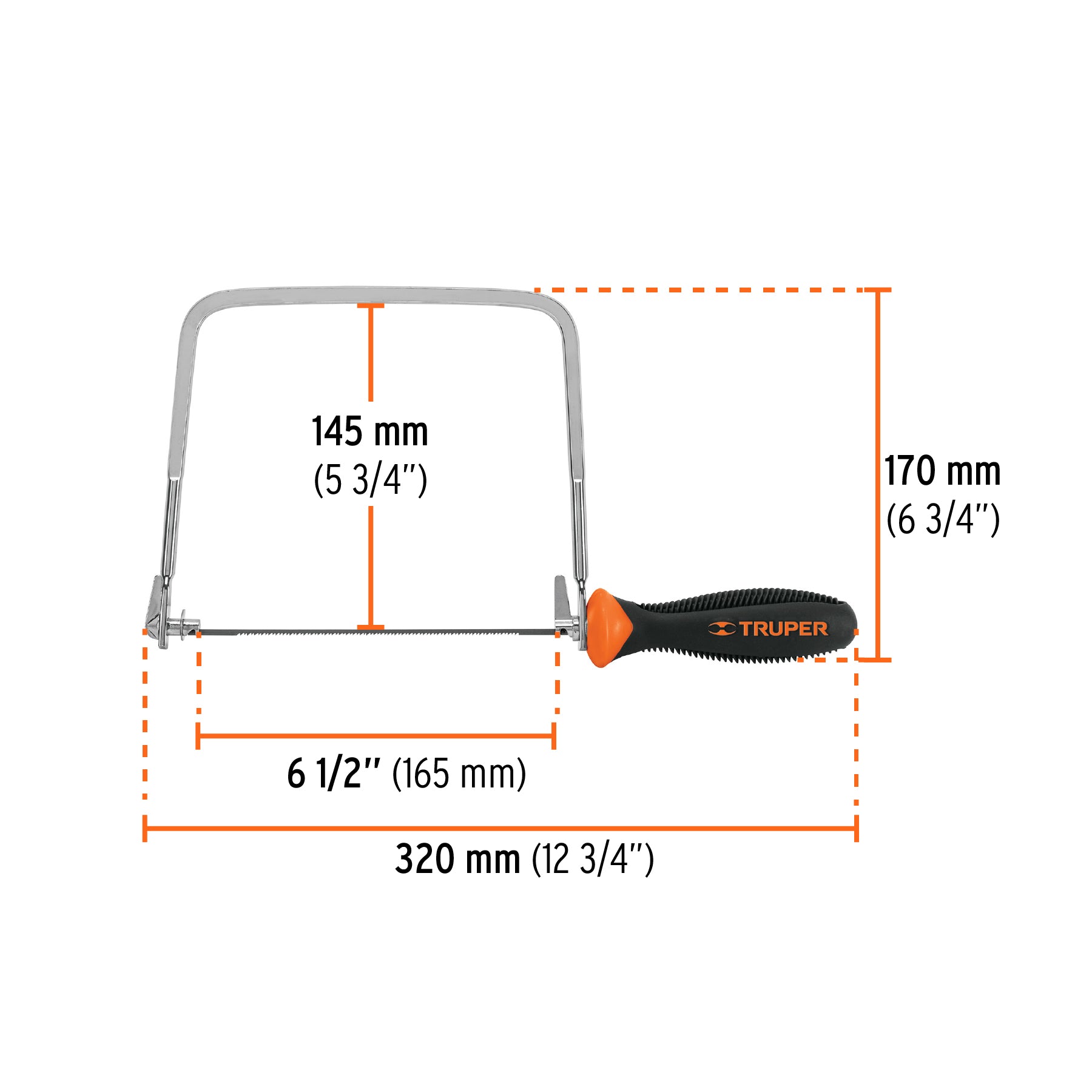 Arco calador con 5 seguetas de 6-1/2", TRUPER