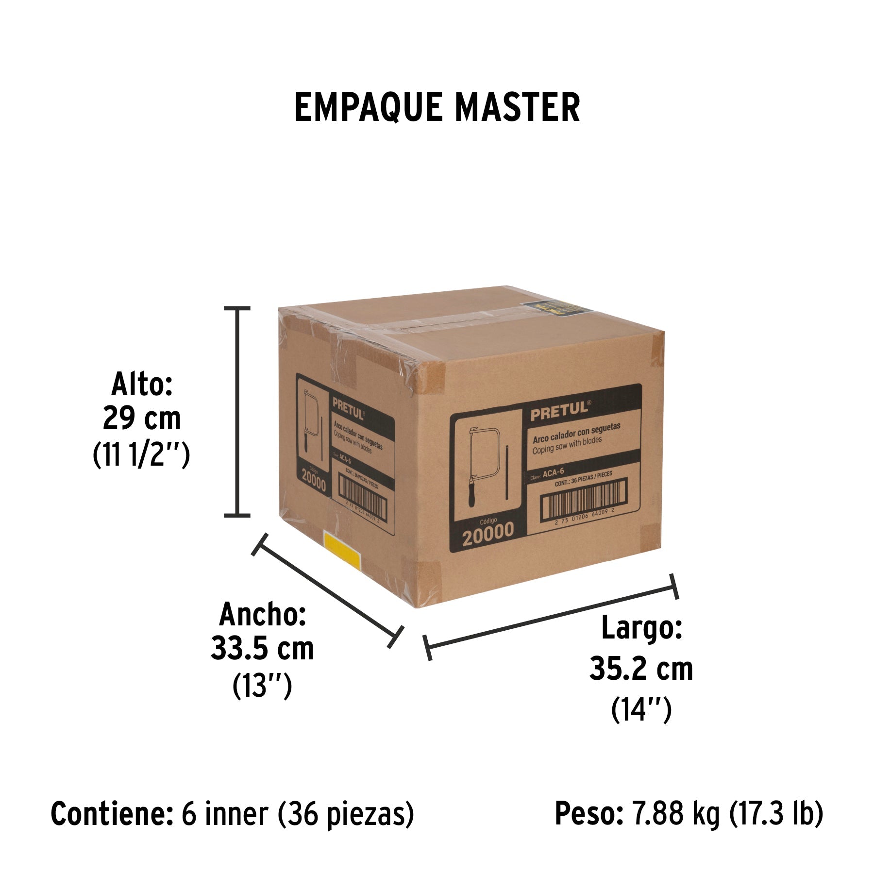 Arco calador con 5 seguetas de 6-1/2", PRETUL - Empaque