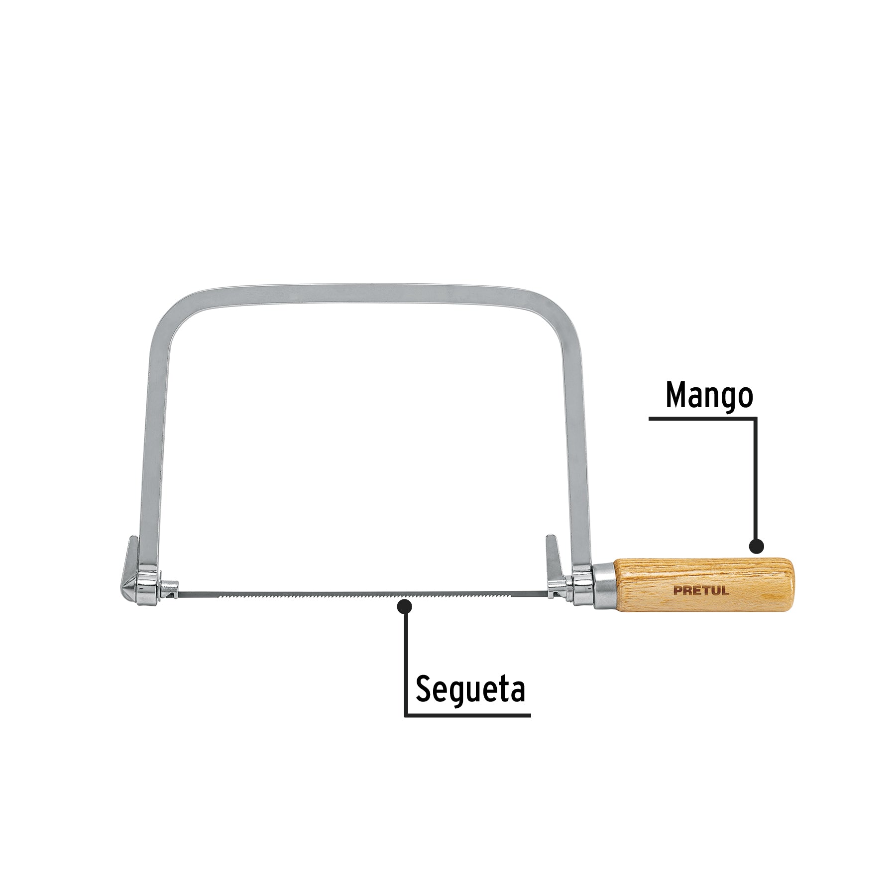Arco calador con 5 seguetas de 6-1/2", PRETUL