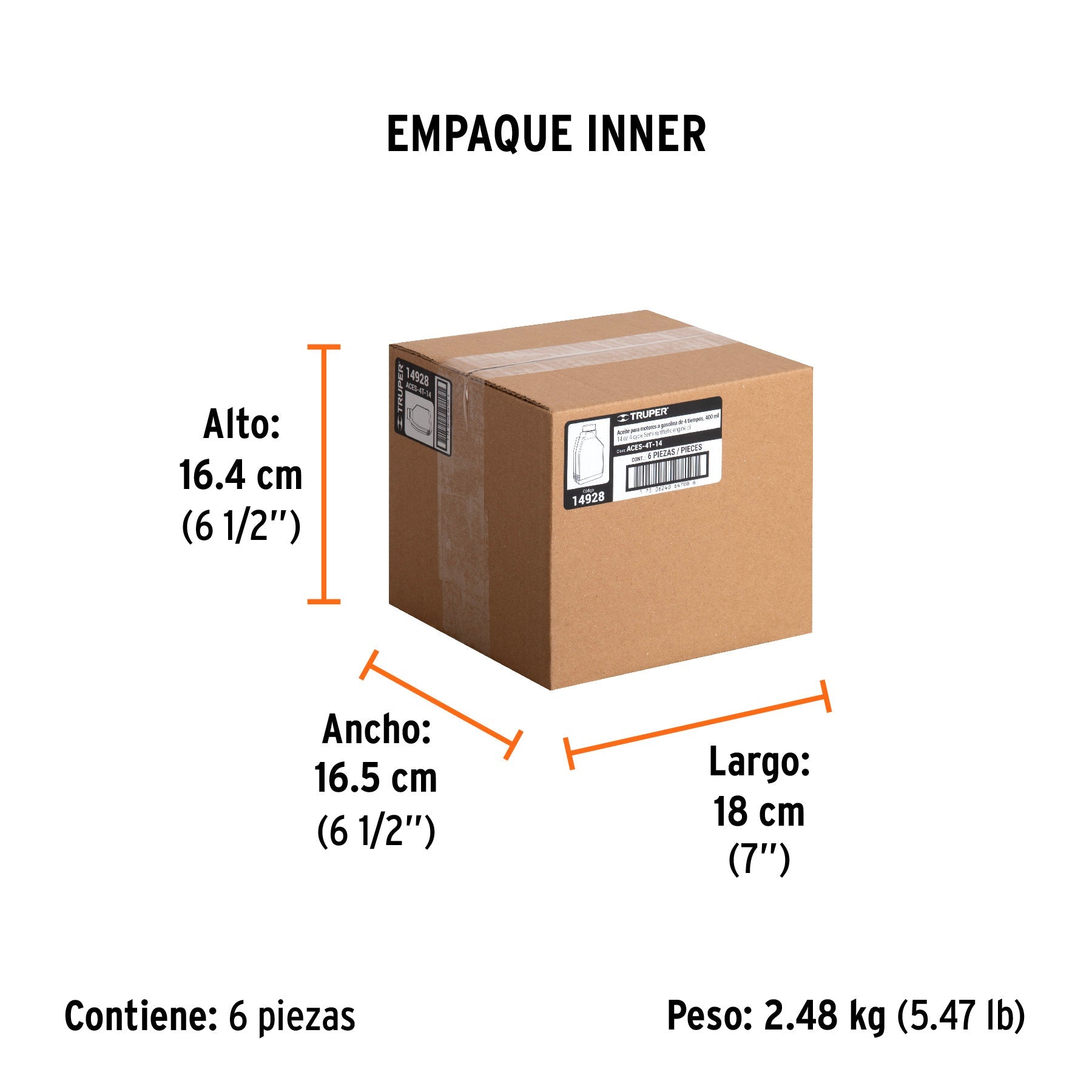 Aceite semi-sintético, 4 tiempos, 400 ml (14 oz), TRUPER - Empaque