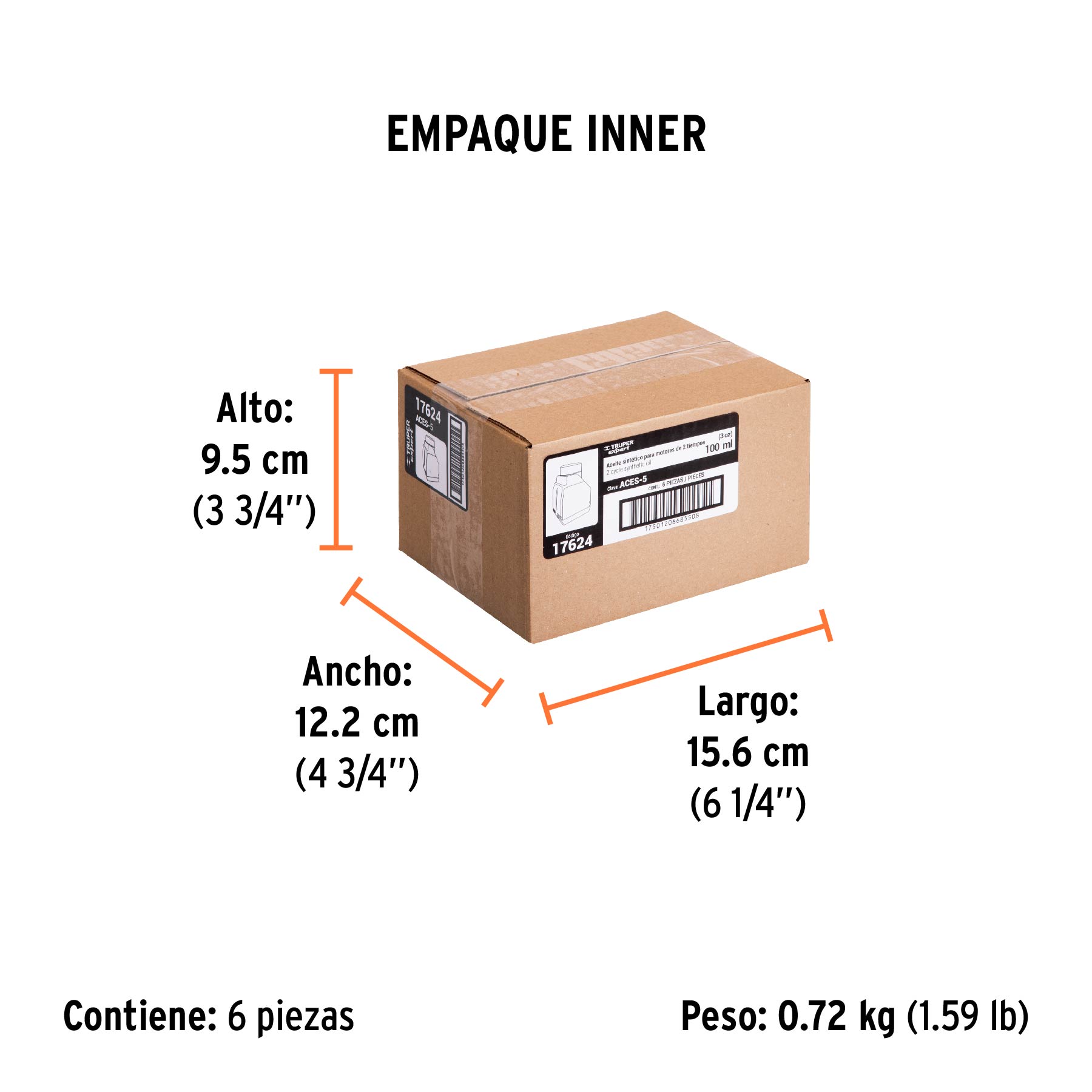 Aceite sintético para motor de 2 tiempos, 100 ml - Empaque