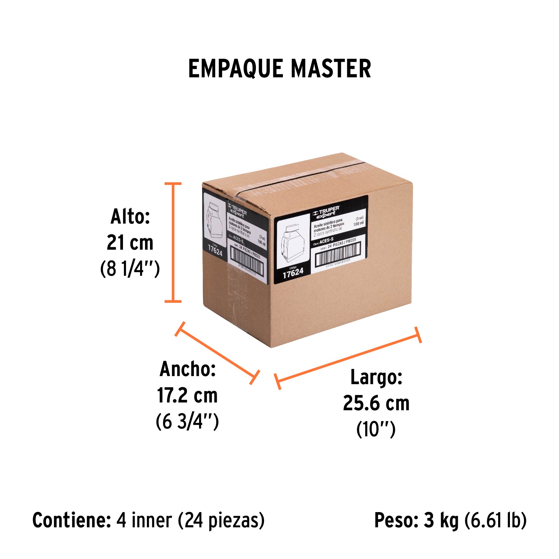 Aceite sintético para motor de 2 tiempos, 100 ml - Empaque