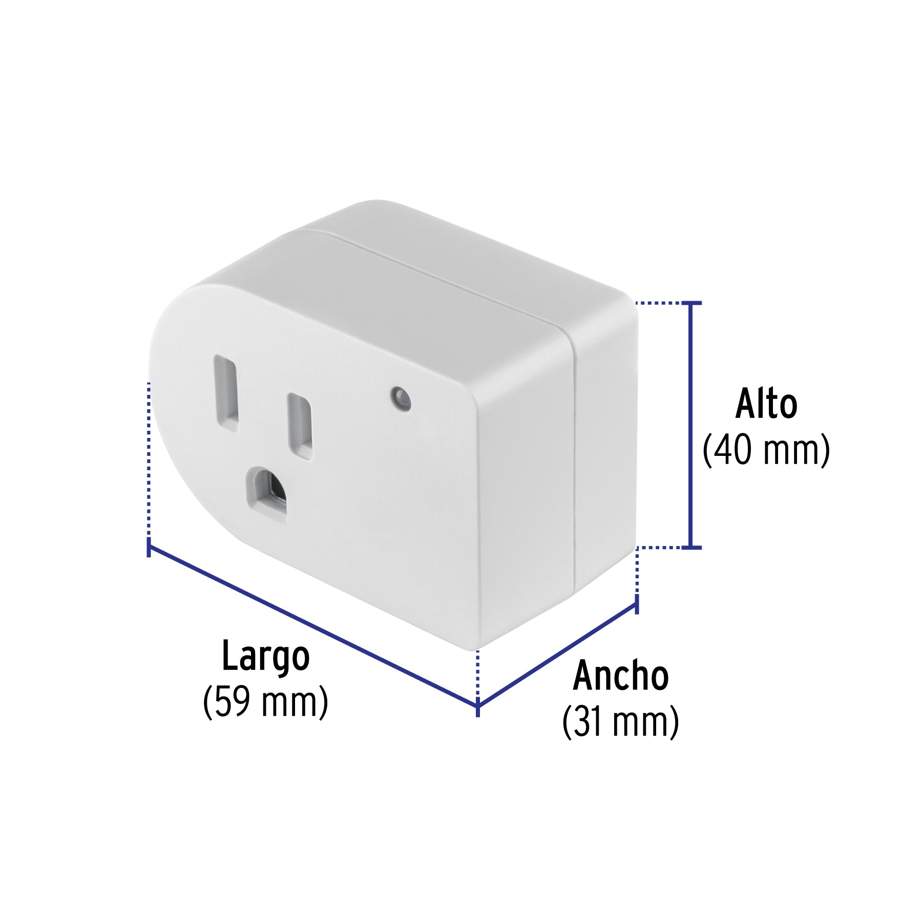 Adaptador con supresor de picos 270 joules, VOLTECK