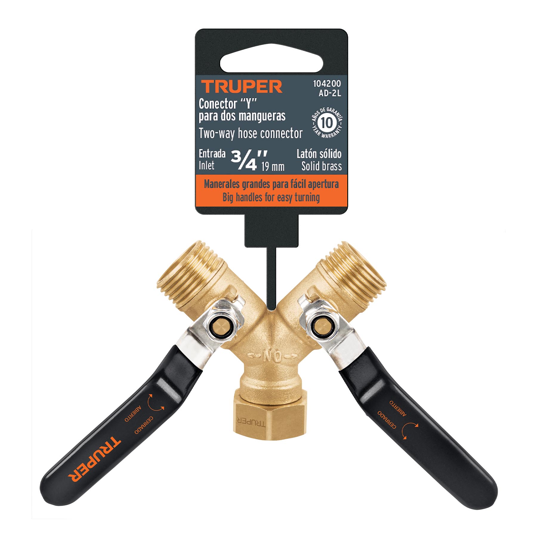 Conector "Y" 3/4" cuerpo robusto con tuerca móvil p/manguera