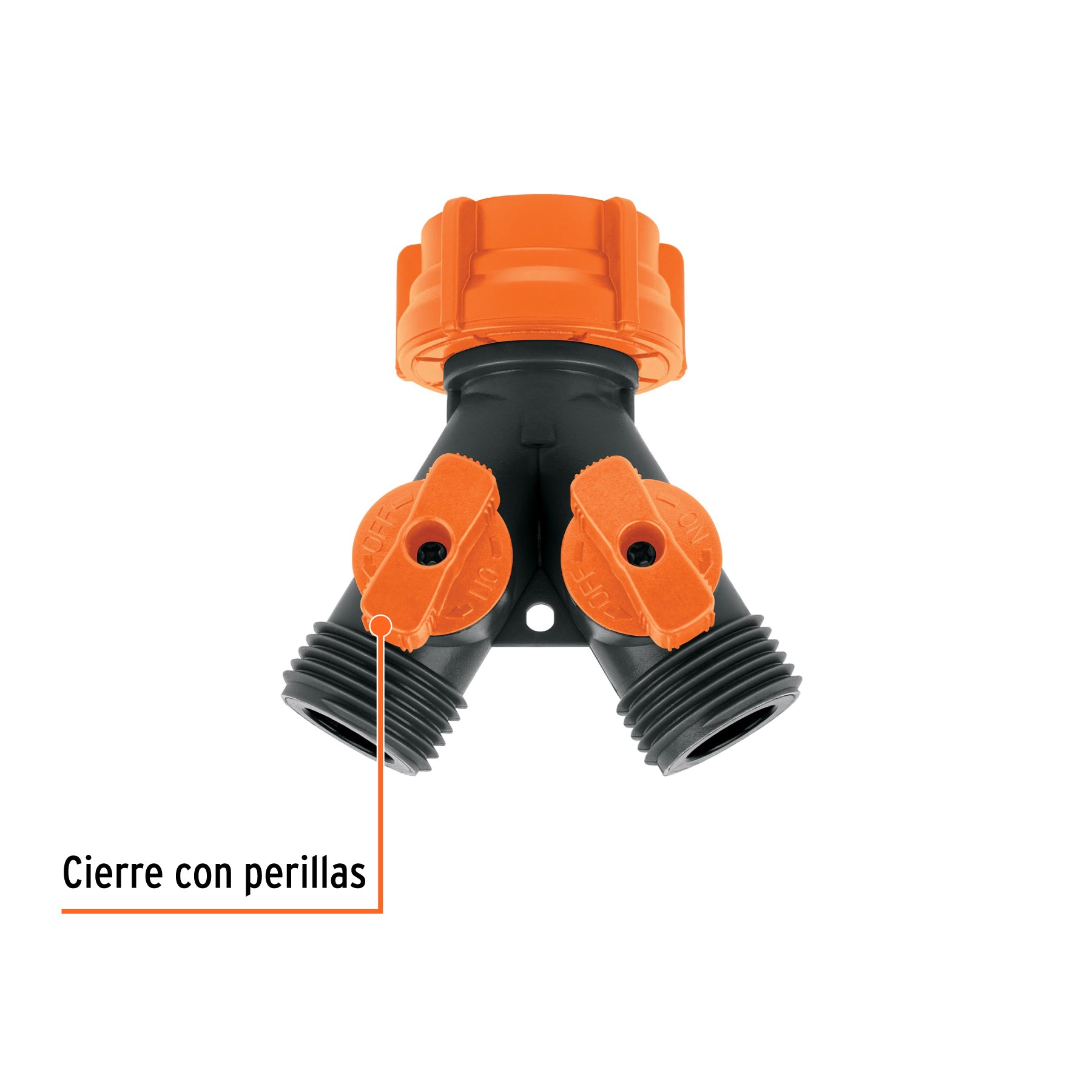 Conector "Y" 3/4" plástico con tuerca móvil p/manguera