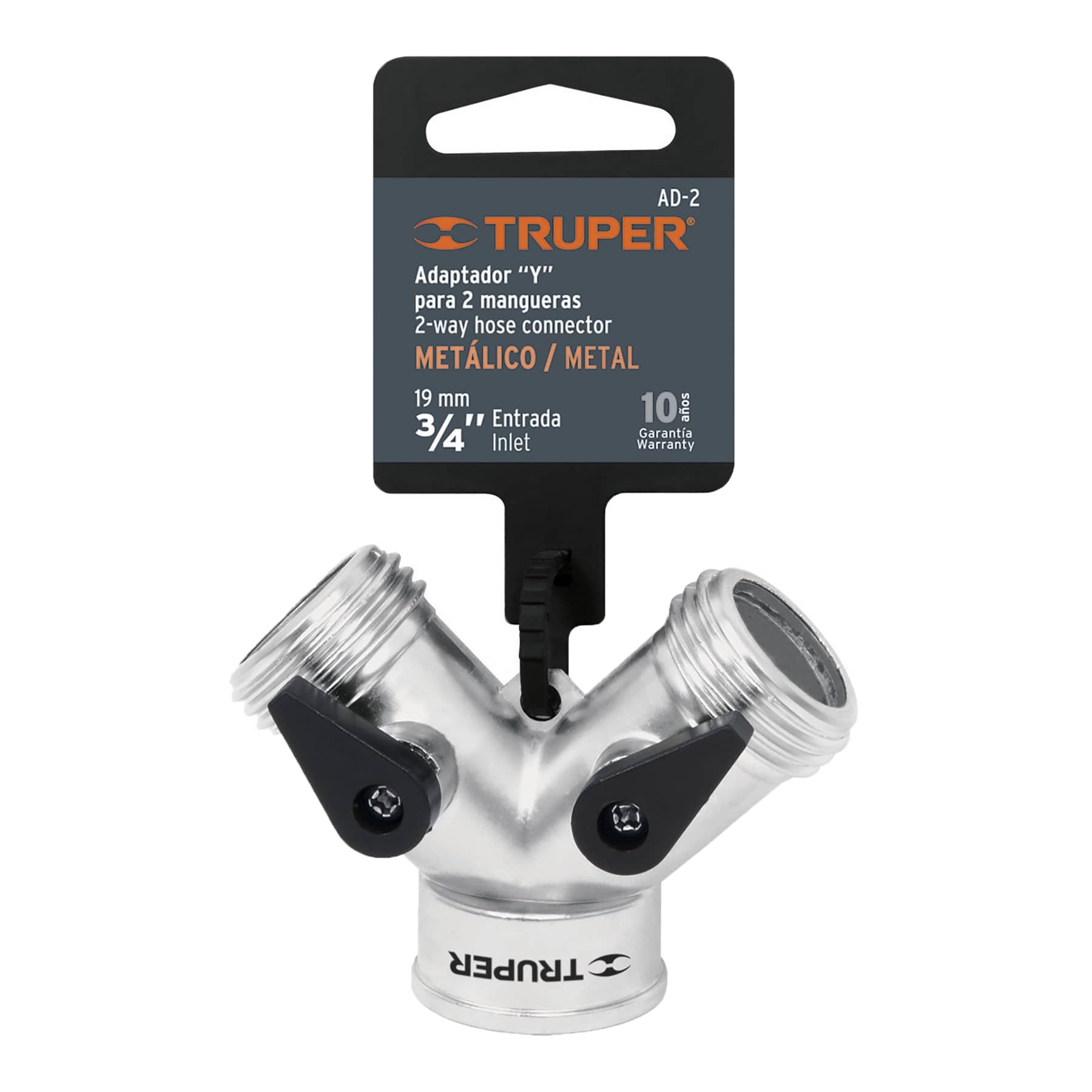 Conector "Y" 3/4" metálico para manguera, TRUPER