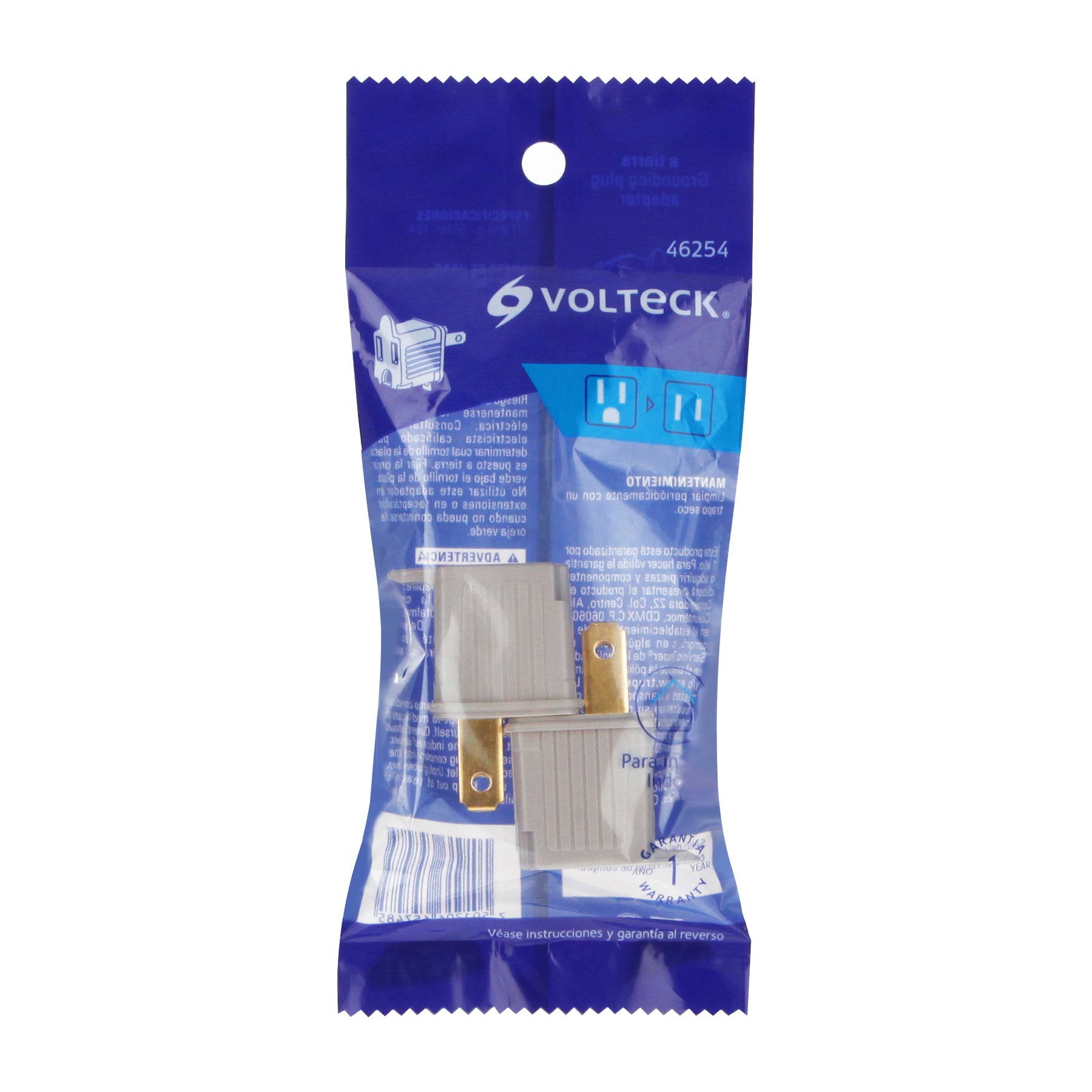 Bolsa con 2 adaptadores 3 a 2 grises, VOLTECK