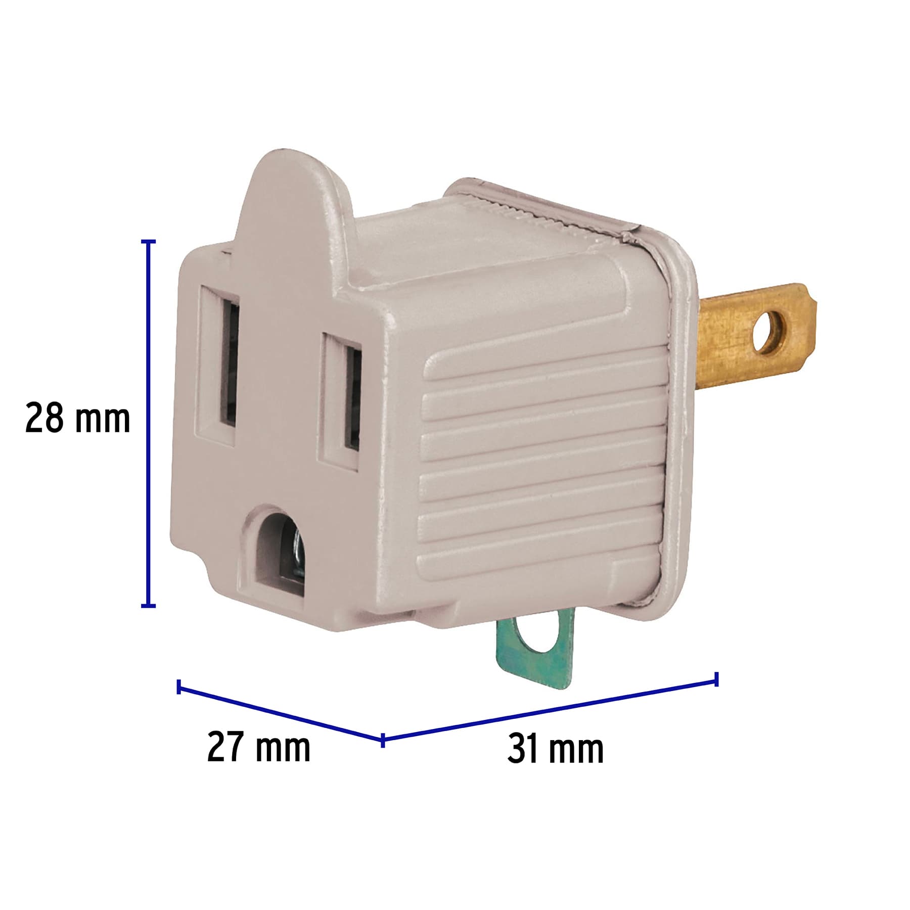 Bolsa con 2 adaptadores 3 a 2 grises, VOLTECK