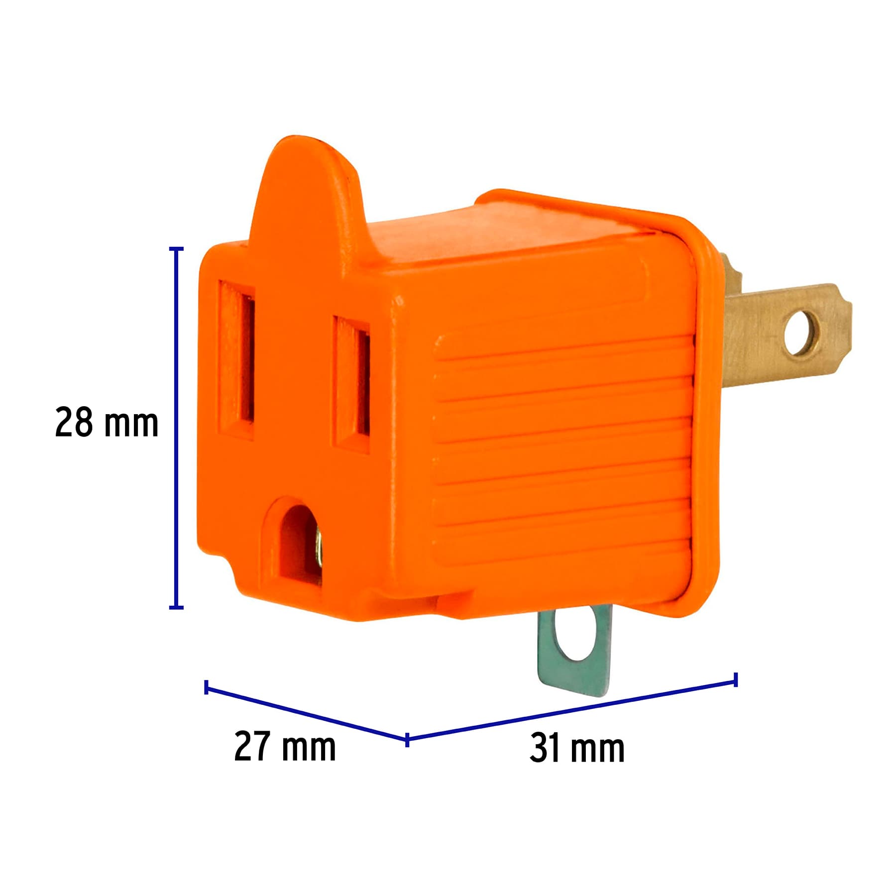 Bolsa con 2 adaptadores 3 a 2 naranjas, VOLTECK