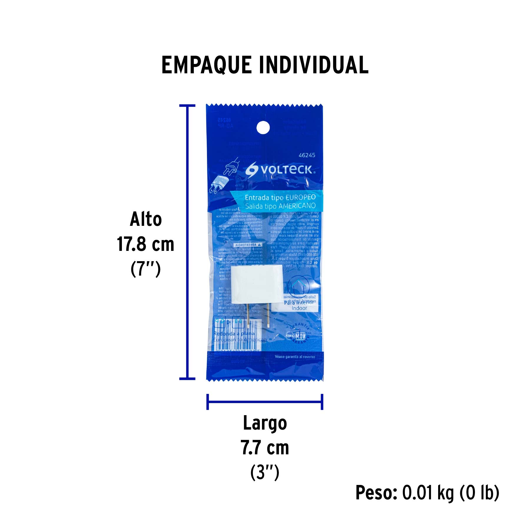 Adaptador barra redonda a plana, VOLTECK - Empaque
