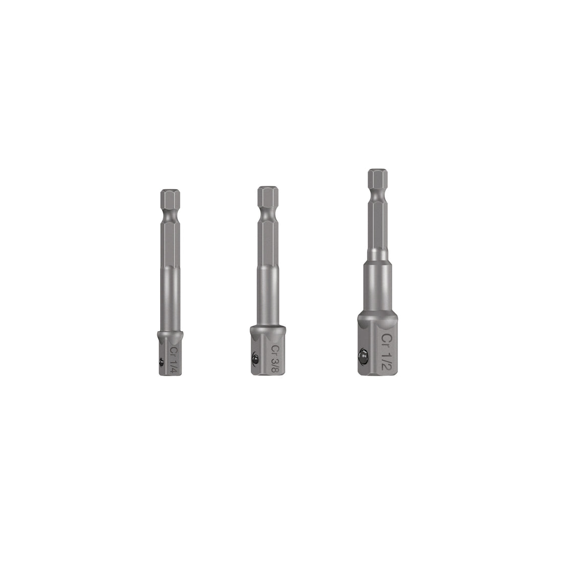 Juego de 3 adaptadores para dados de 1/4", 3/8" y 1/2"