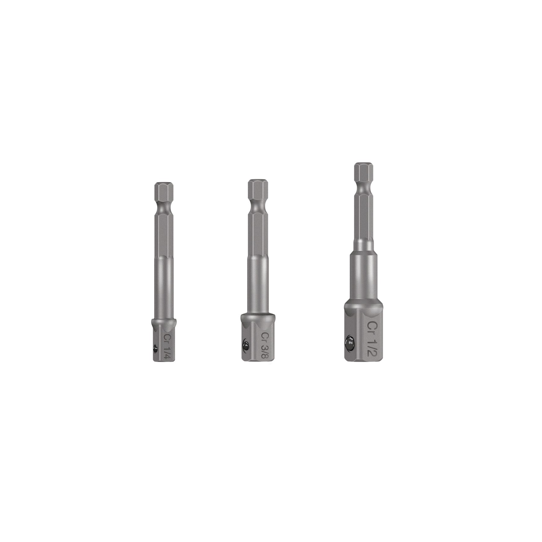 Juego de 3 adaptadores para dados de 1/4", 3/8" y 1/2"